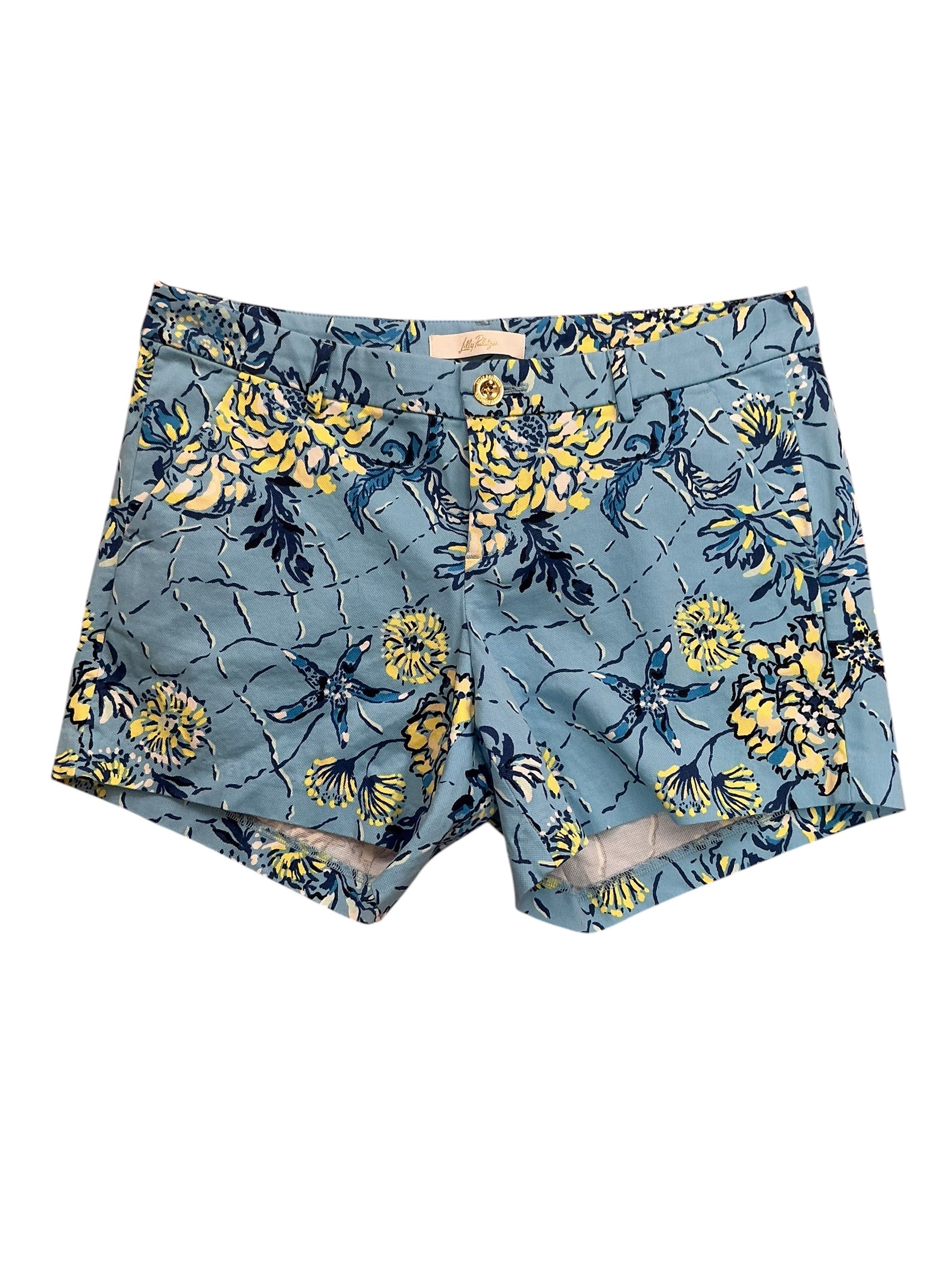Lilly Pulitzer NWT Callahan Stretch Shorts Bellevue Blue Breakers Beach - Size 8