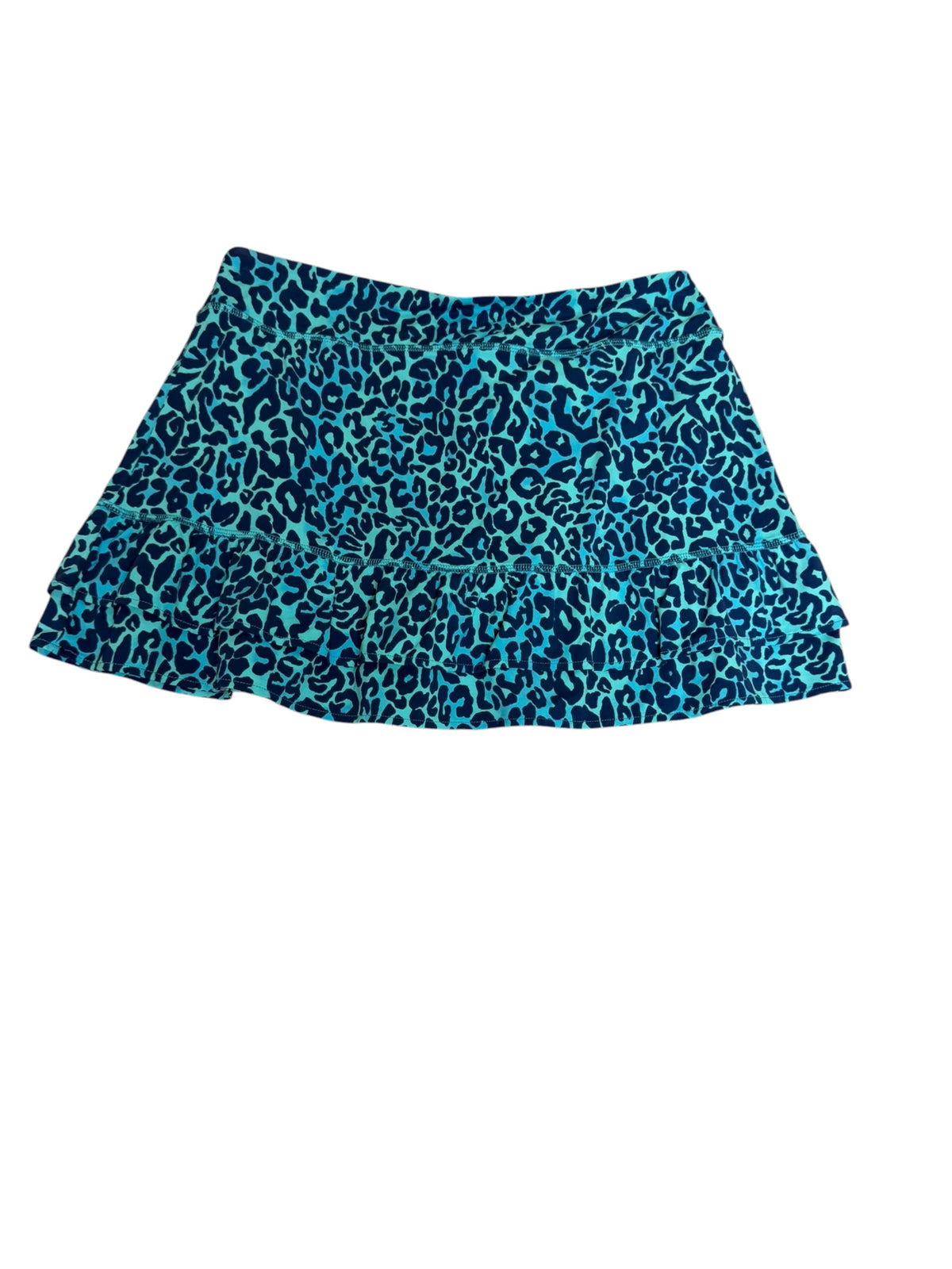 Lilly Pulitzer Luxletic Peachy Skort Blue Grotto Leopard - Size M