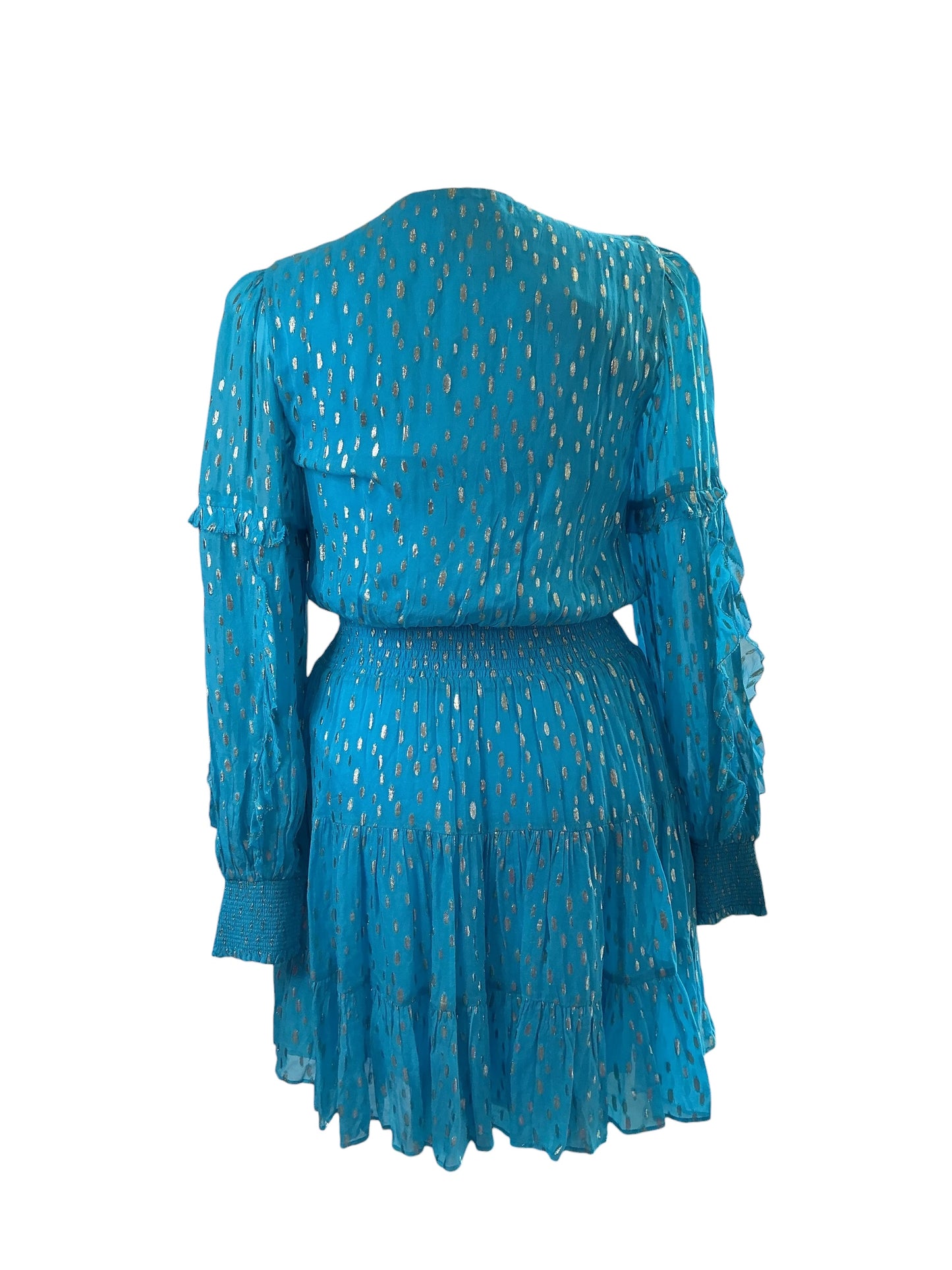 Lilly Pulitzer NWT Heline Dress - Turquoise Oasis Viscose Metallic Dobby - Size 12