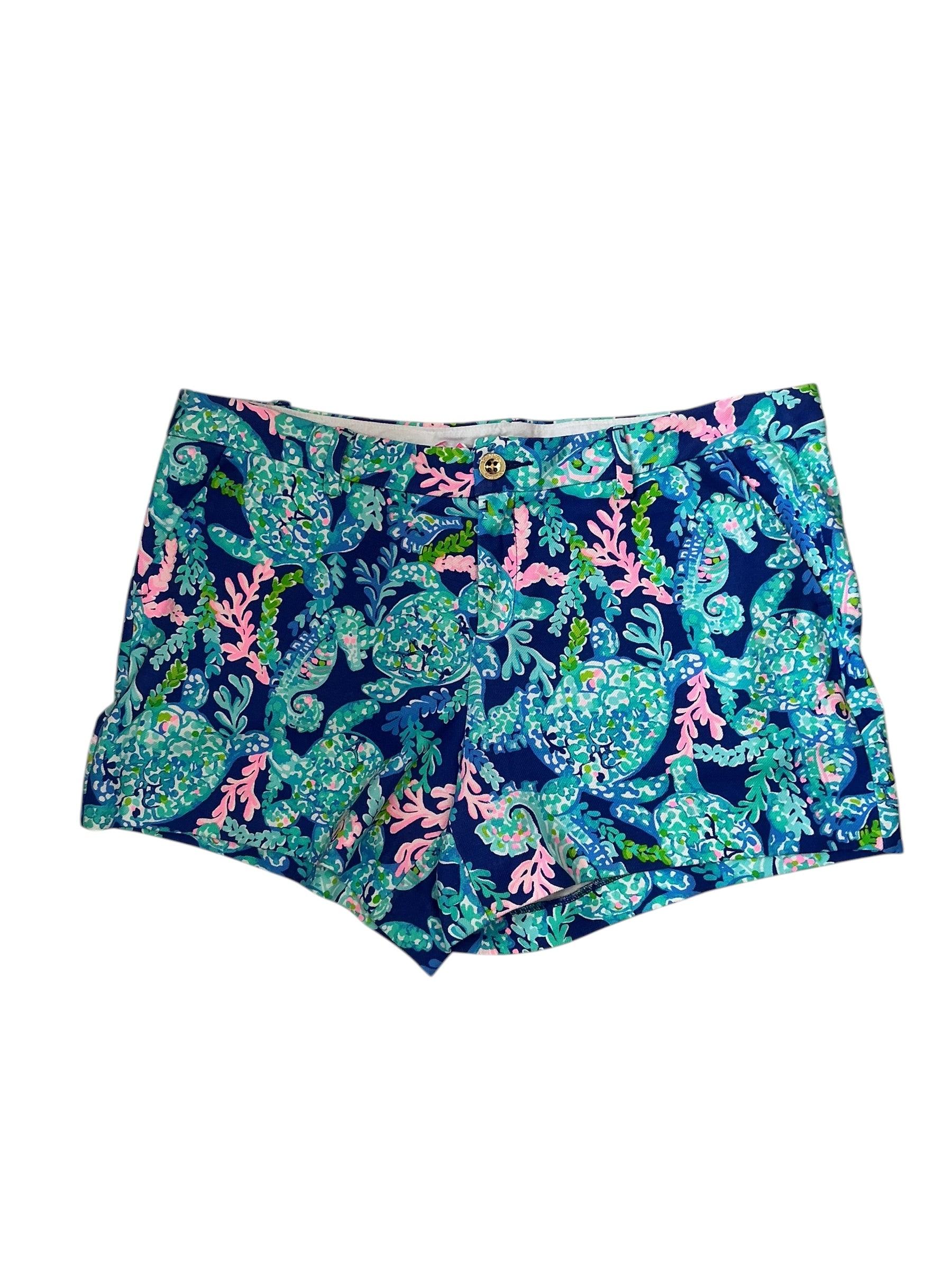 Lilly Pulitzer NWT Callahan Knit Short - Corsica Blue Turtle Villa - Size 16