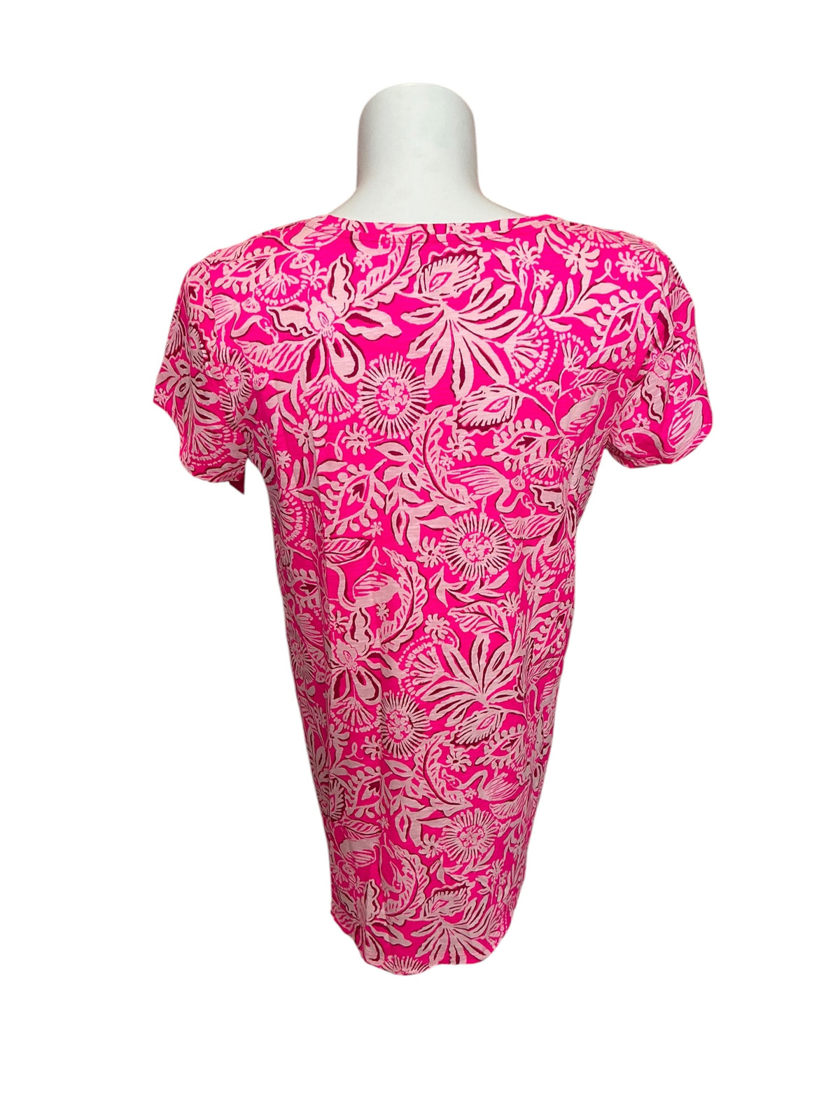 Lilly Pulitzer Etta Scoop Neck Top Passion Fruit Pink Absolutely Flamazing - Size XL