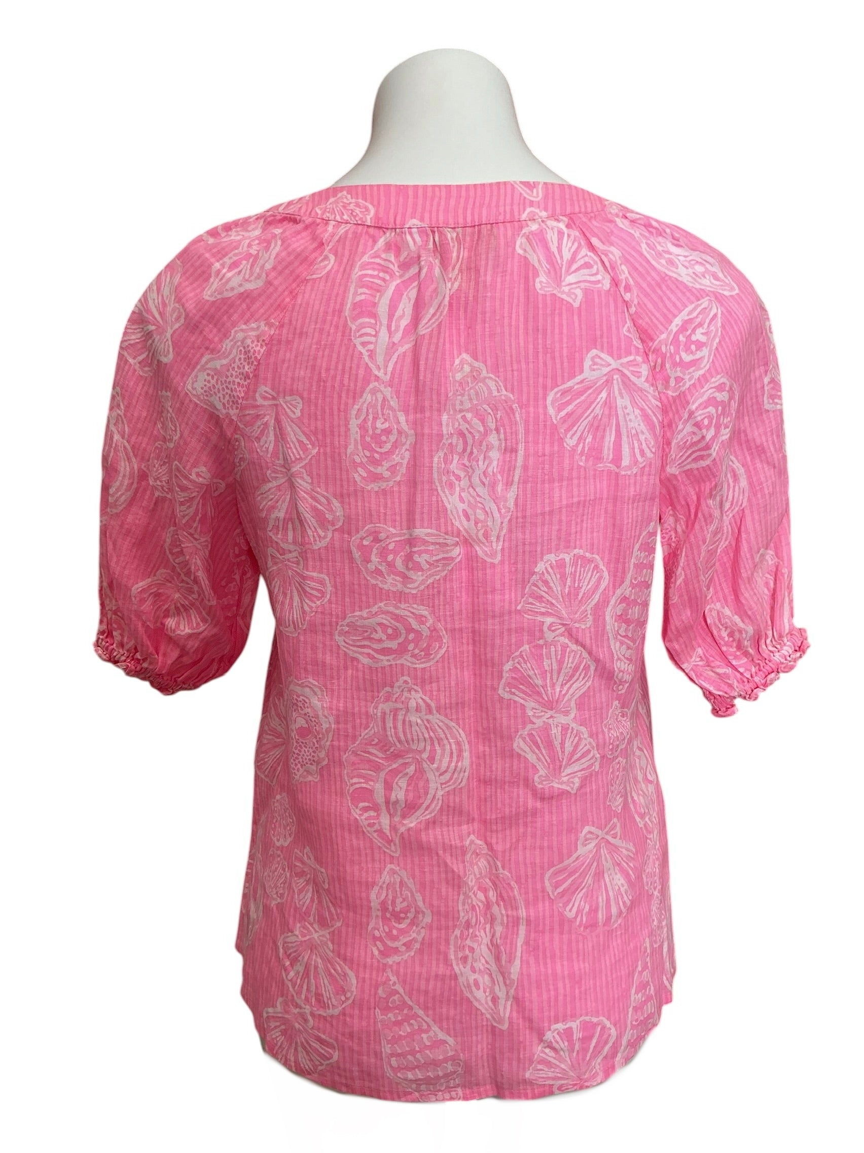 Lilly Pulitzer NWT Caprina Top Rousseau Pink Cool As Shell - Size XS