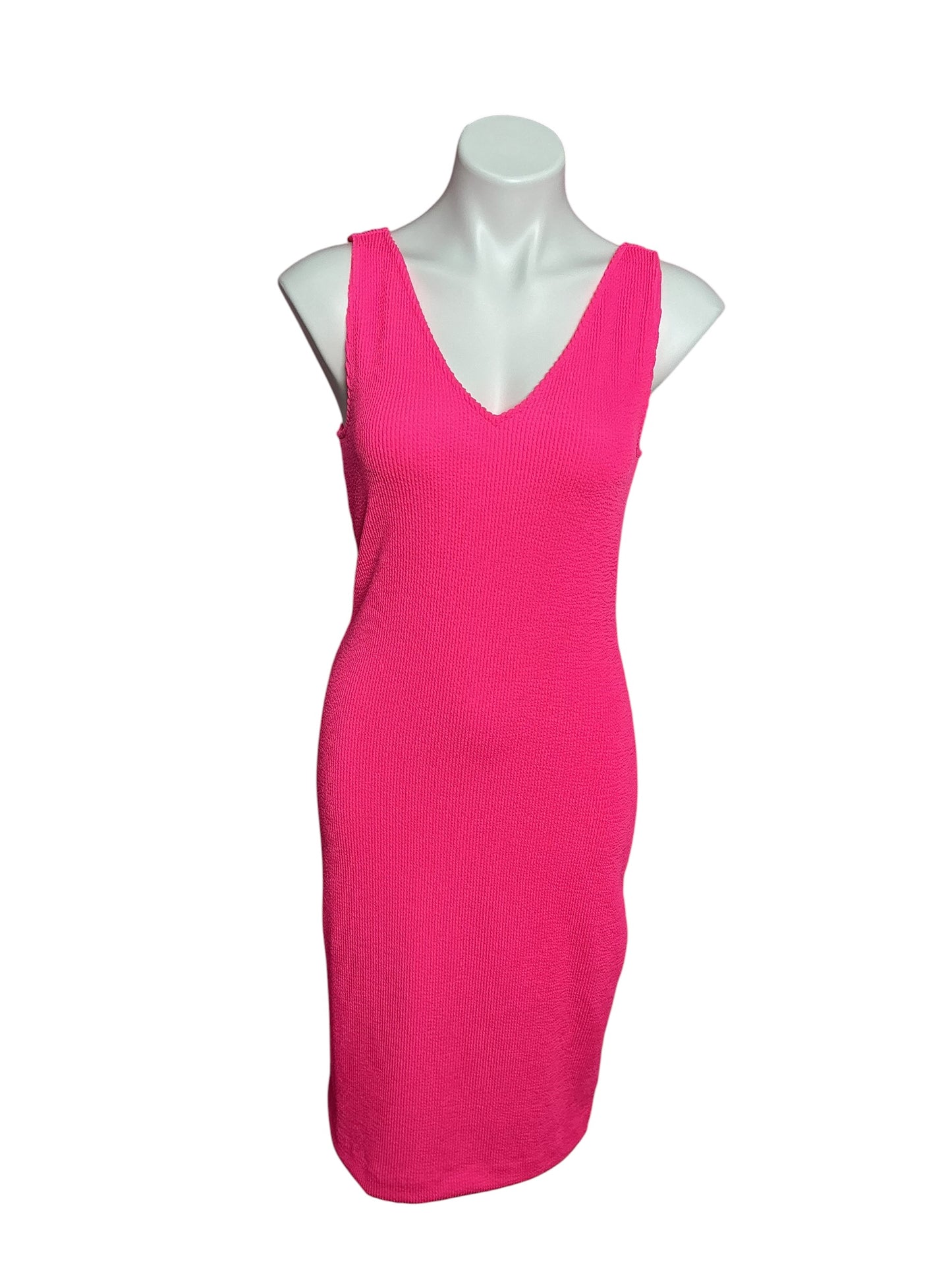 Lilly Pulitzer Stassi Knee Length Textured Scrunch Dress Roxie Pink - Size S