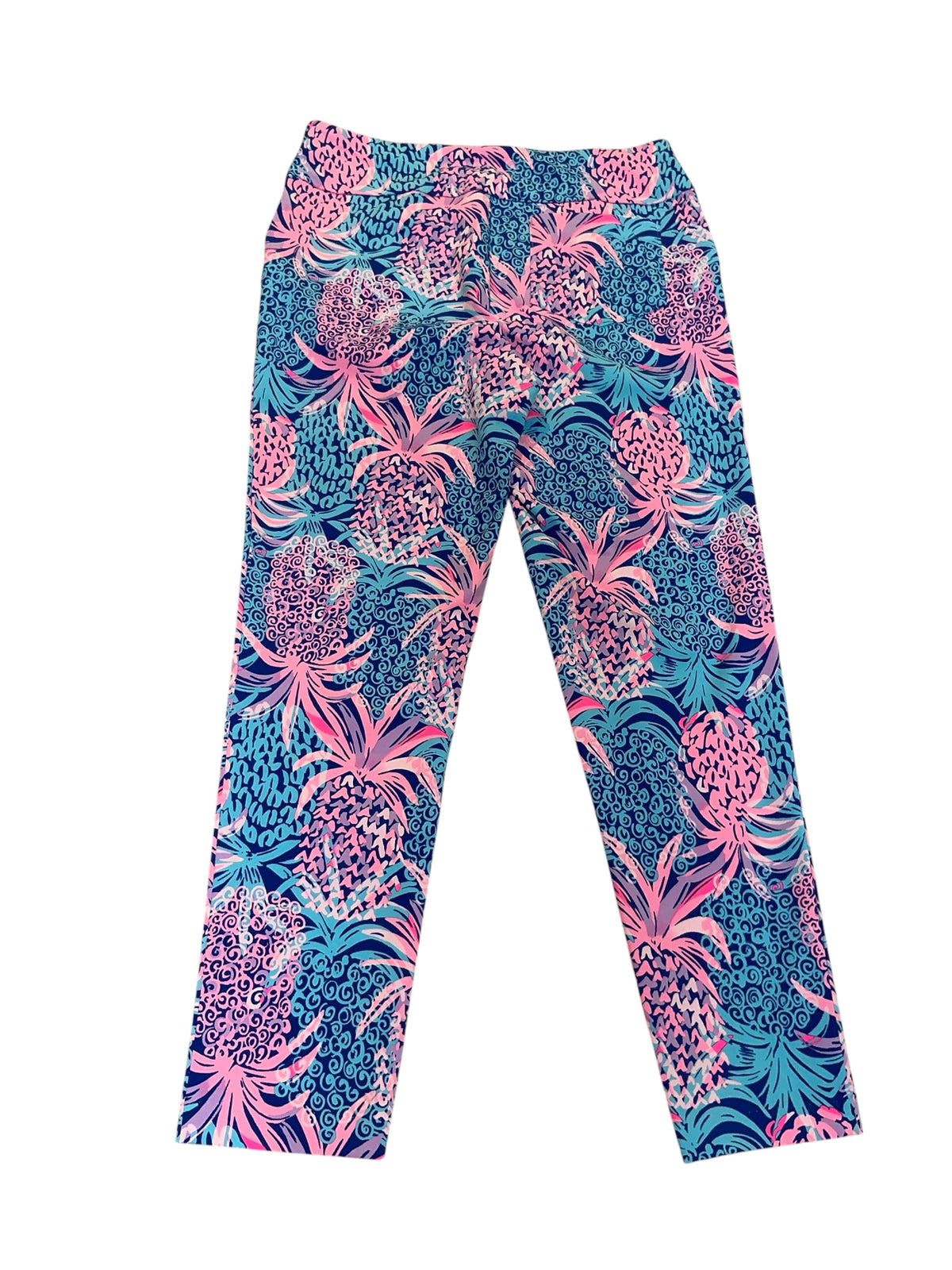 Lilly Pulitzer Luxletic Corso Pant Borealis Blue Tropic Down Low - Size 10