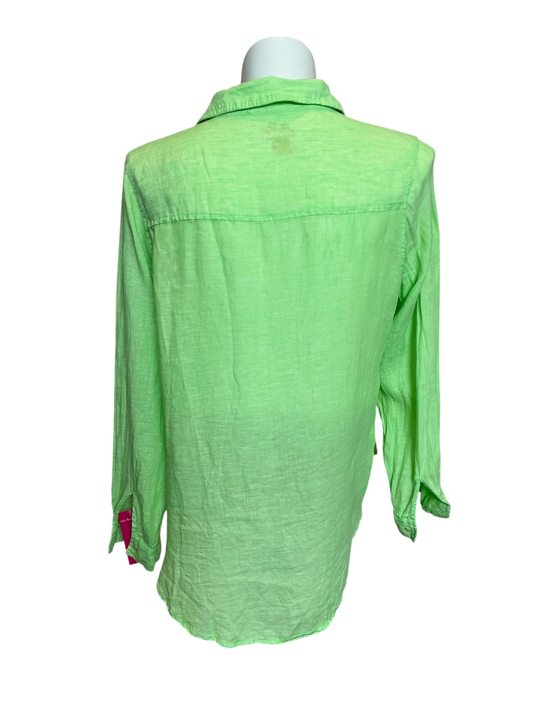 Lilly Pulitzer Sea View Button Down Lime Green - Size XXL