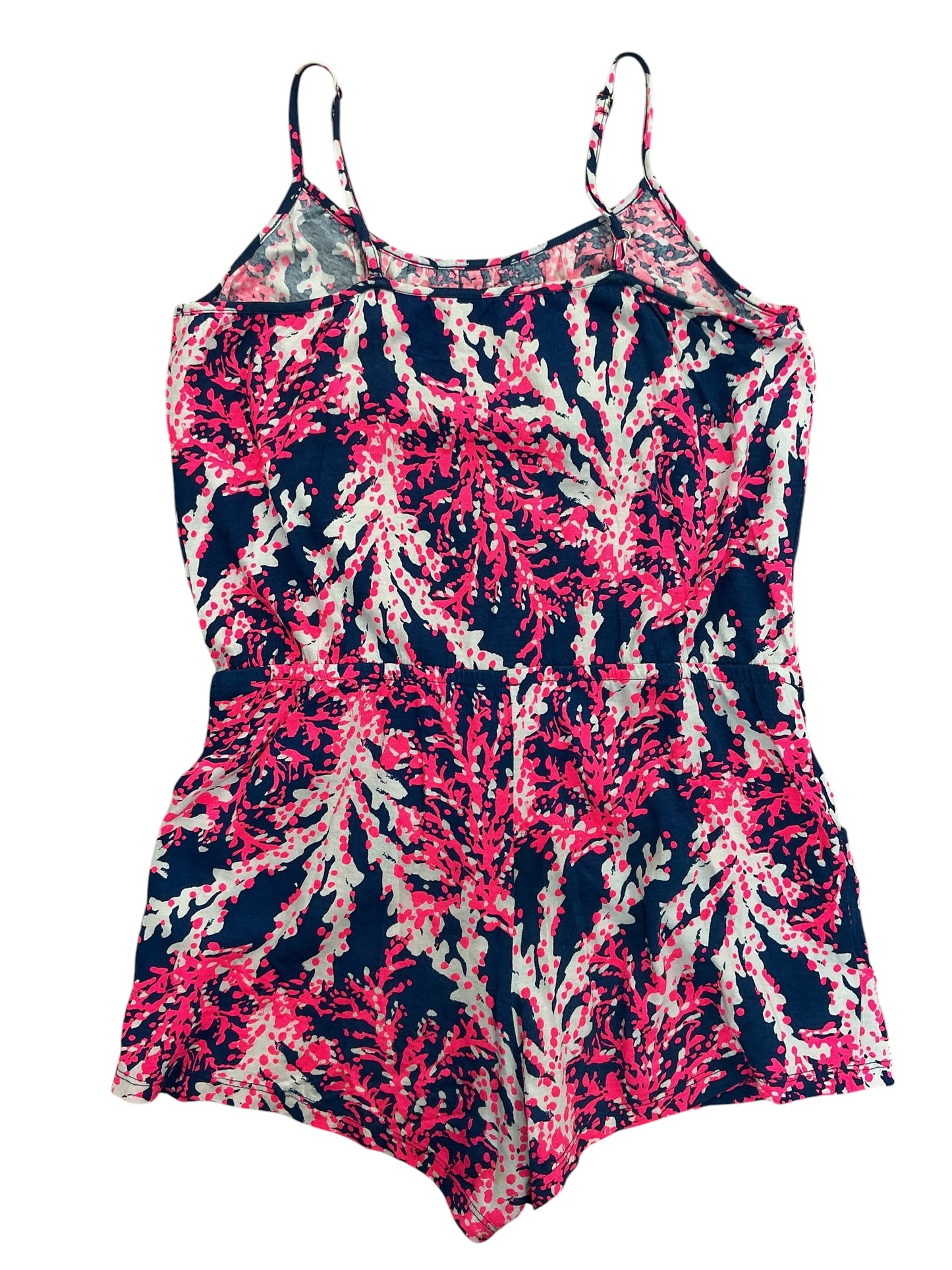 Lilly Pulitzer Kids Girls Jarrett Romper Boca Blue Sea What I Sea - Size XL