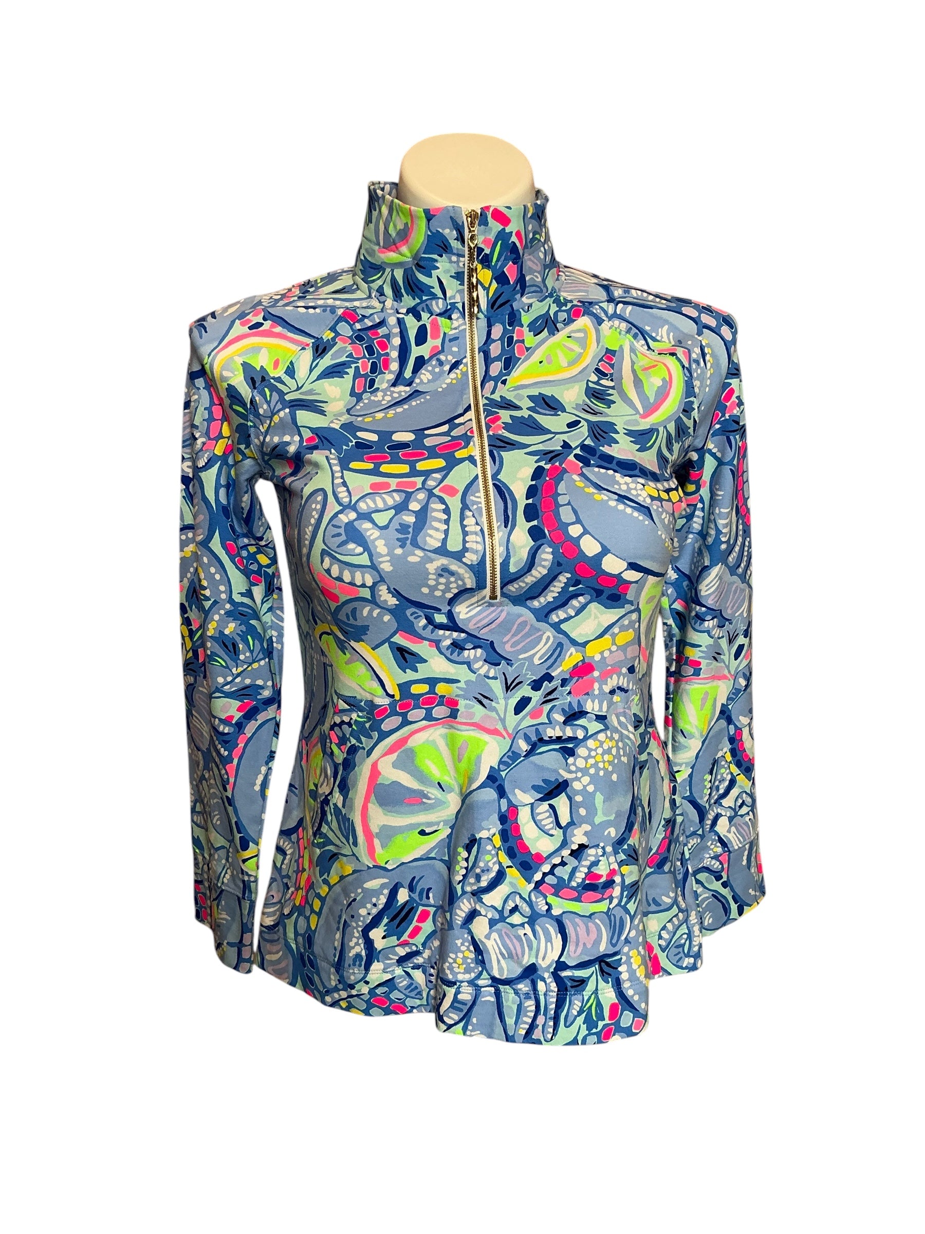 Lilly Pulitzer NWT UPF 50+ Skipper Popover Blue Peri Pinch Pinch - Size S