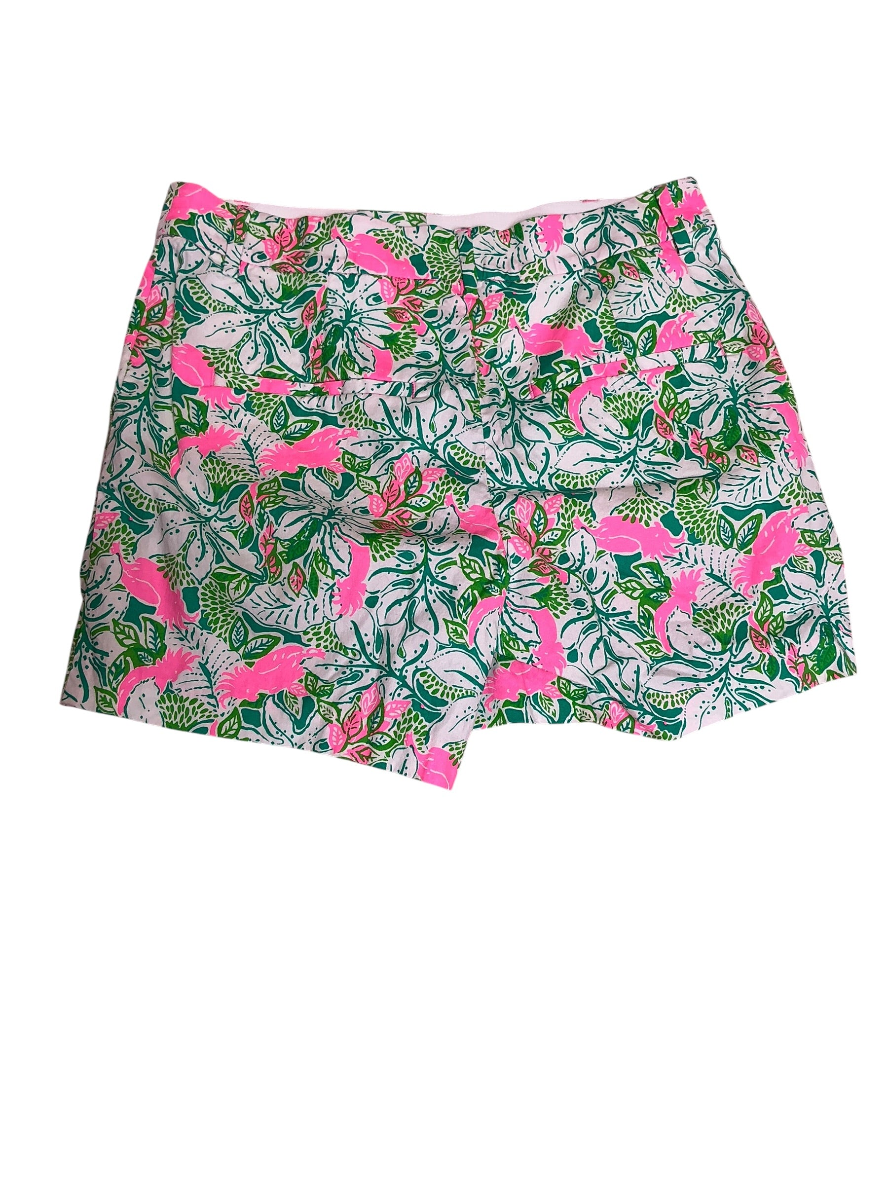 Lilly Pulitzer Gretchen High-Rise Shorts Botanical Green Just Wing It - Size 2