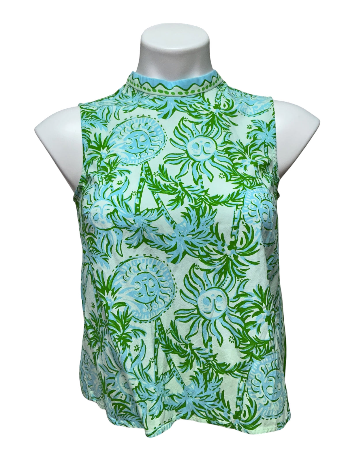 Lilly Pulitzer Anya Top Cool Mint Catchin Rays - Size XXS