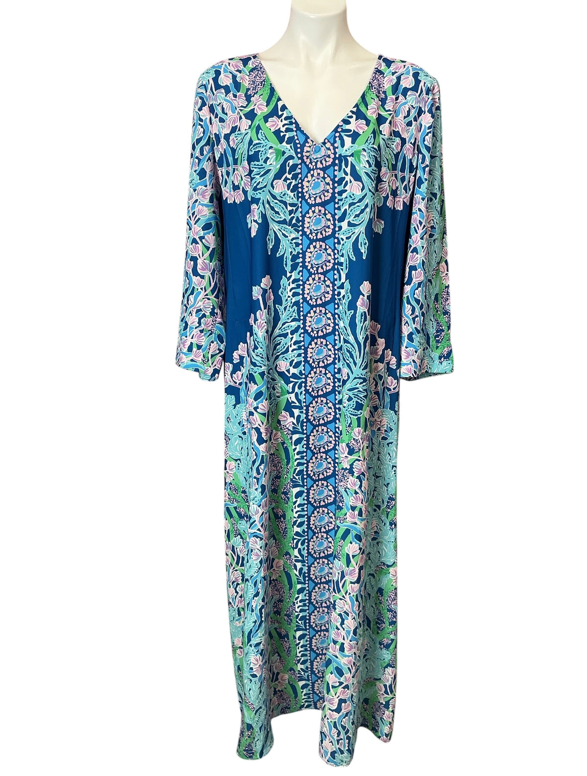 Lilly Pulitzer Noland Maxi Dress Barton Blue Seacret Escape - Size XL