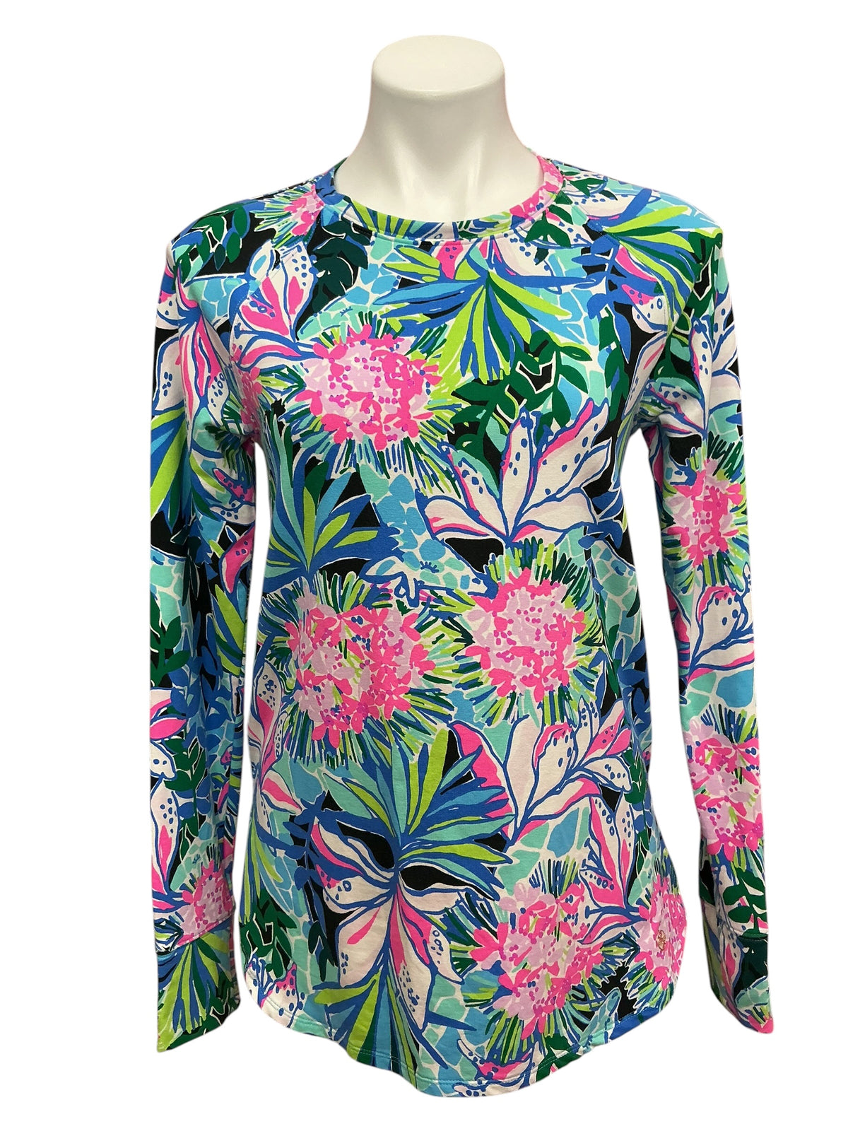 Lilly Pulitzer Luxletic Blythe Pullover Top Glowing Gardens - Size S