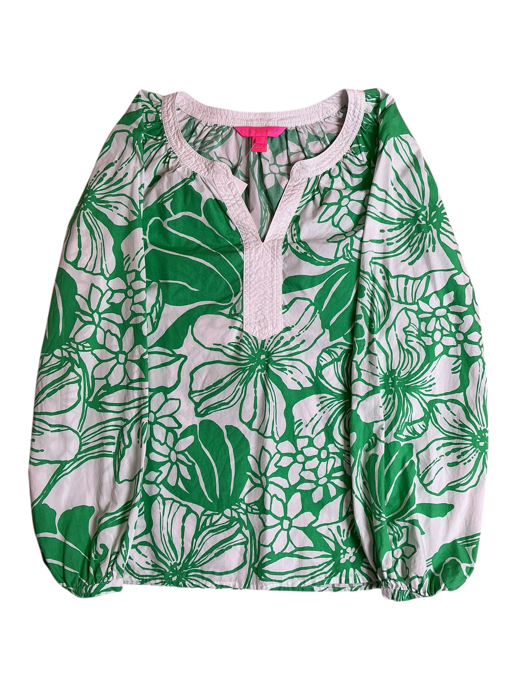 Lilly Pulitzer Camryn Tunic - Spearmint Oversized Kiss My Tuli - Size S