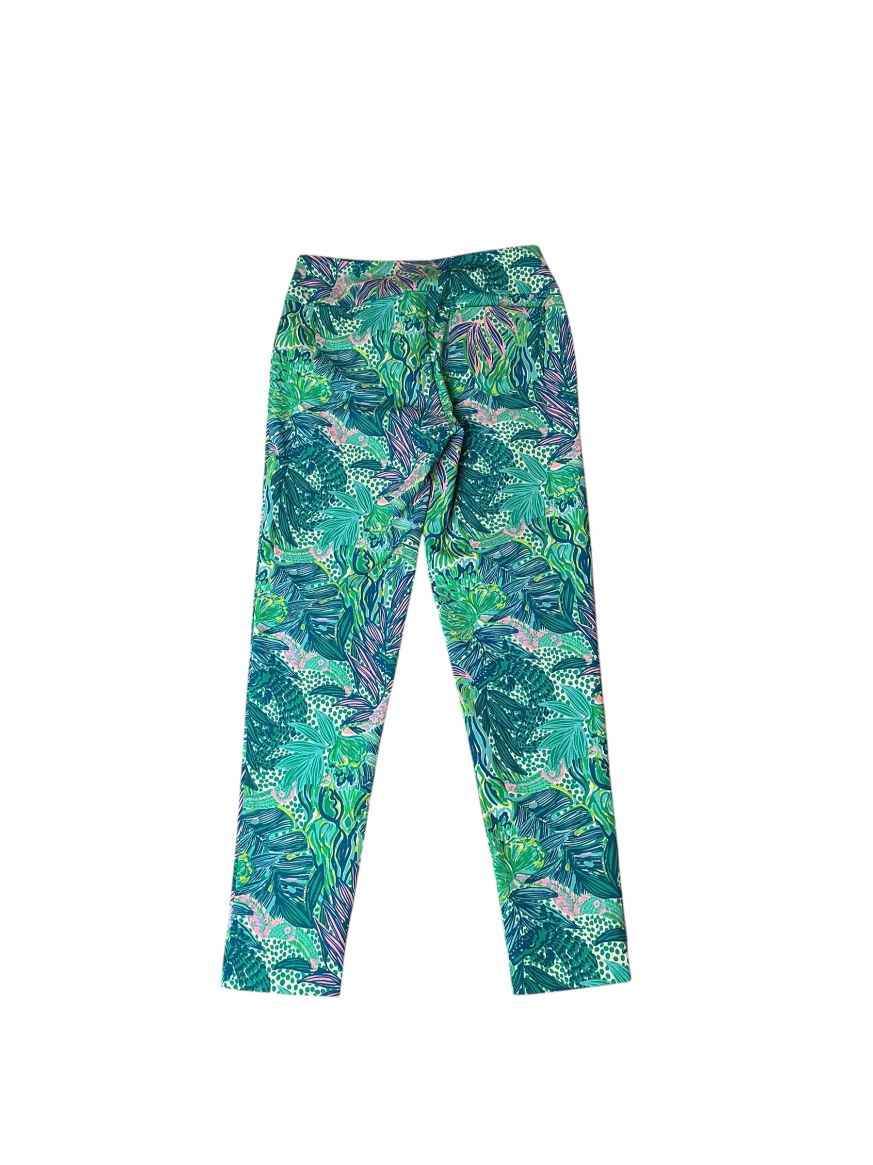 Lilly Pulitzer Luxletic Corso Pants  Botanical Green Holiday in the Sun - Size 2