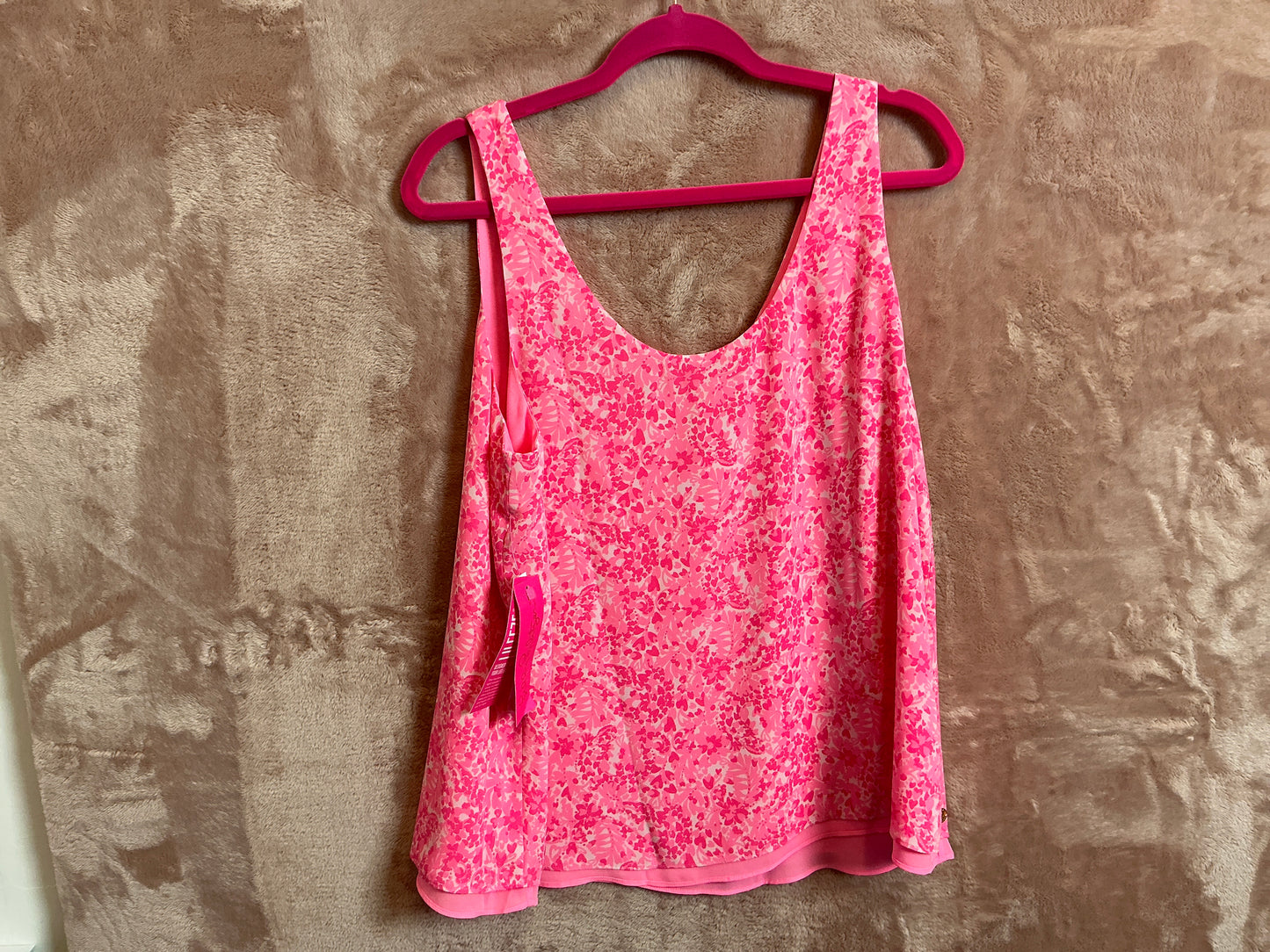 Lilly Pulitzer Top NWT - Florin Sleeveless - Pink Shandy - Invest A Gator - Size L