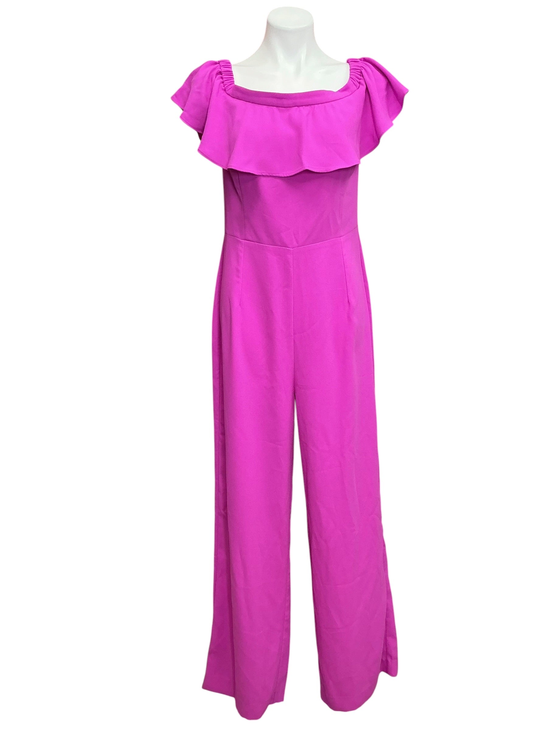 Lilly Pulitzer NWT AS IS Jood Off The Shoulder Jumpsuit Wild Fuchsia - Size 14