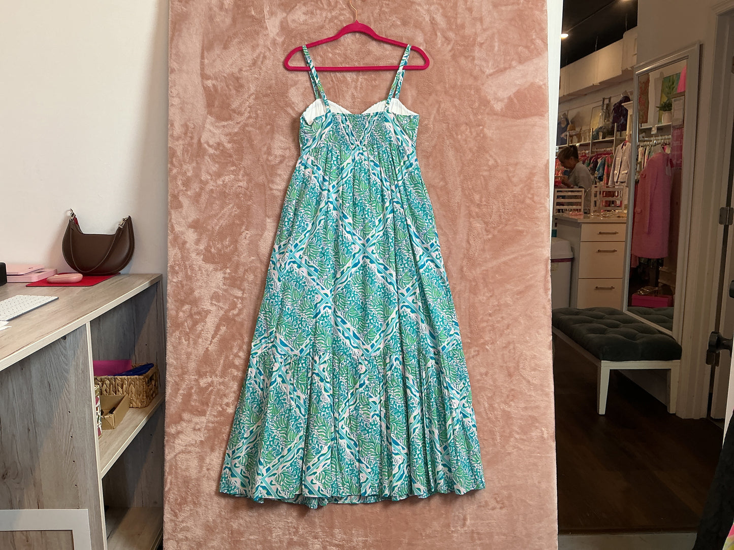 Lilly Pulitzer Hedi Cotton Maxi Dress Prism Blue Good Greef Engineered - Size 4