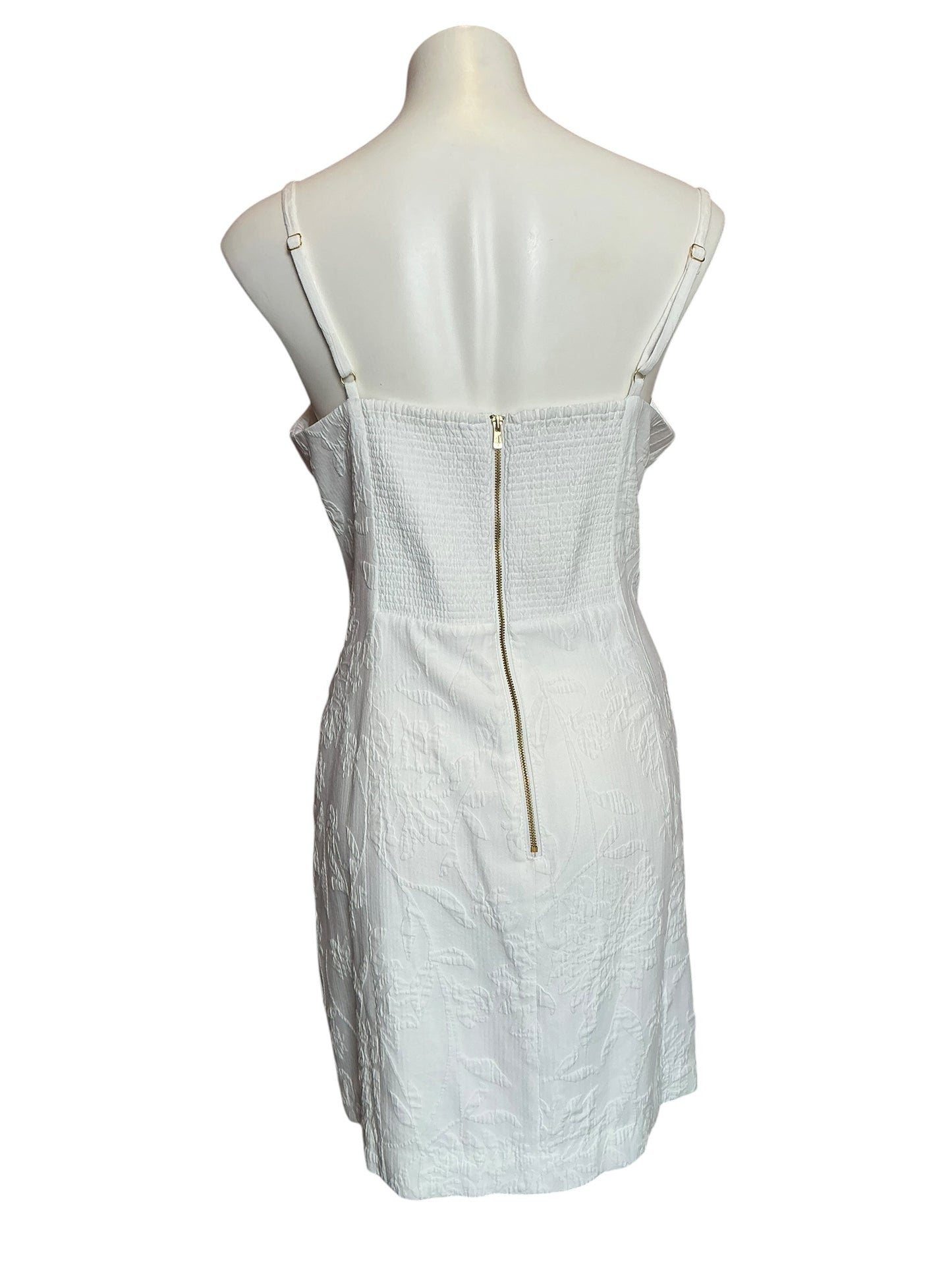 Lilly Pulitzer Willalynn Stretch Bow Dress Resort White Caliente Pucker Jacquard - Size 16
