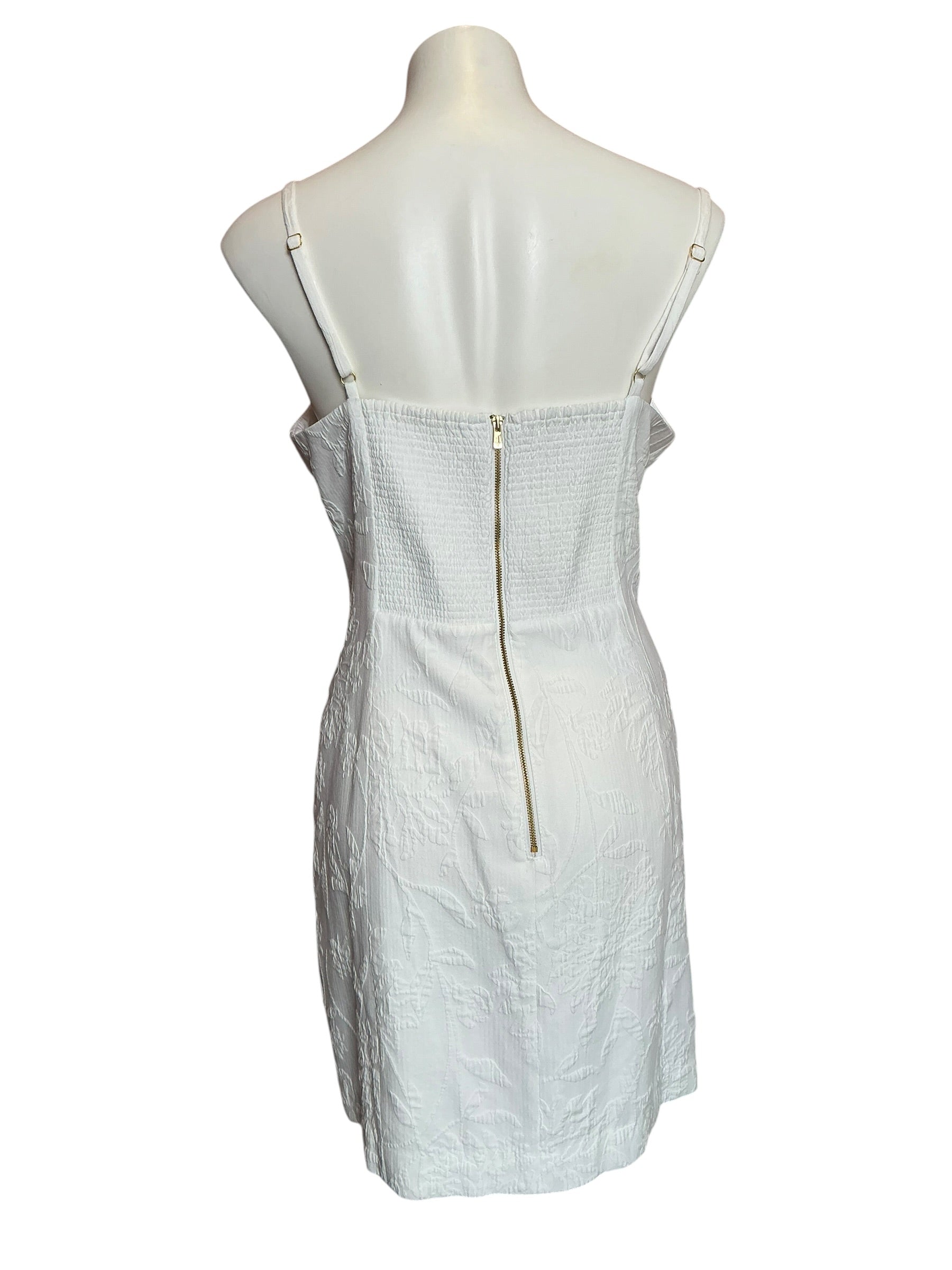 Lilly Pulitzer Willalynn Stretch Bow Dress Resort White Caliente Pucker Jacquard - Size 16