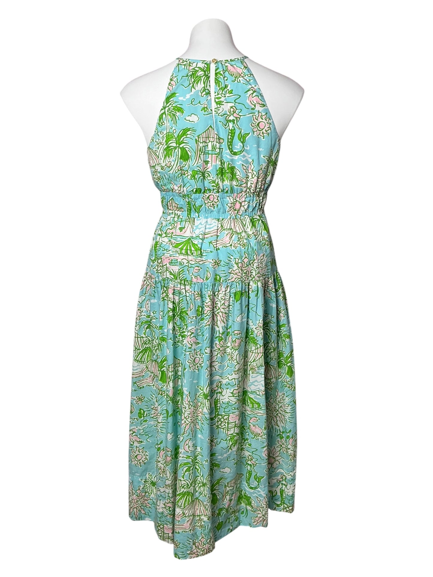 Lilly Pulitzer Kyleigh Maxi Dress Fresh Water Blue Sunbathers Bliss - Size 00