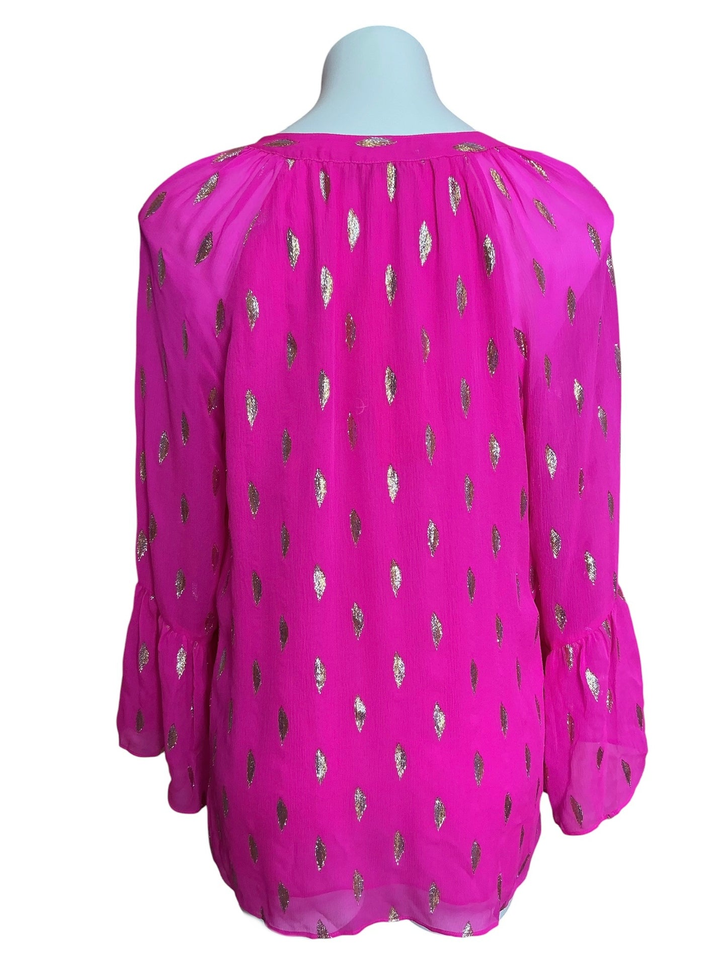 Lilly Pulitzer NWT Matilda Top Bougainvillea Pink Diamond Metallic Clip - Size M