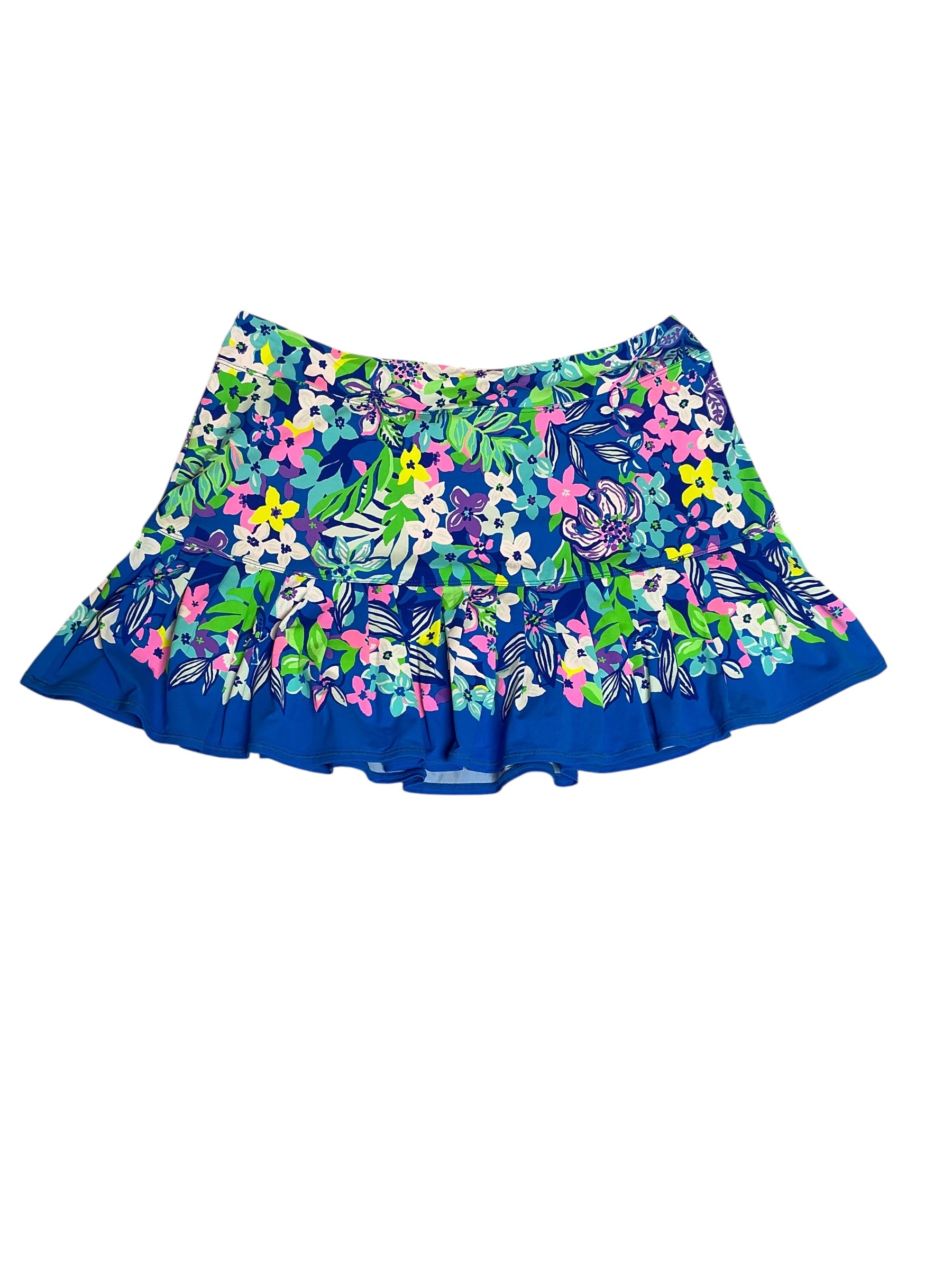 Lilly Pulitzer NWT Taye Skort UPF 50+ Borealis Blue Social Sunset Engineered - Size L