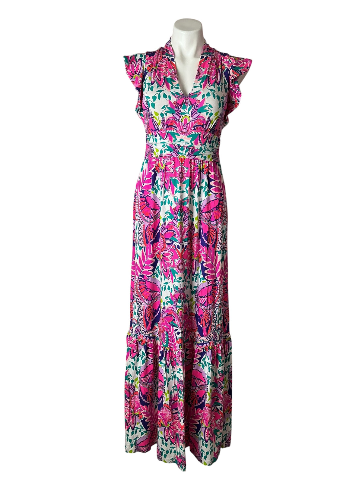 Lilly Pulitzer NWT Adriann Flutter Sleeve Resort White Shes Too Fly Engineered - Size S