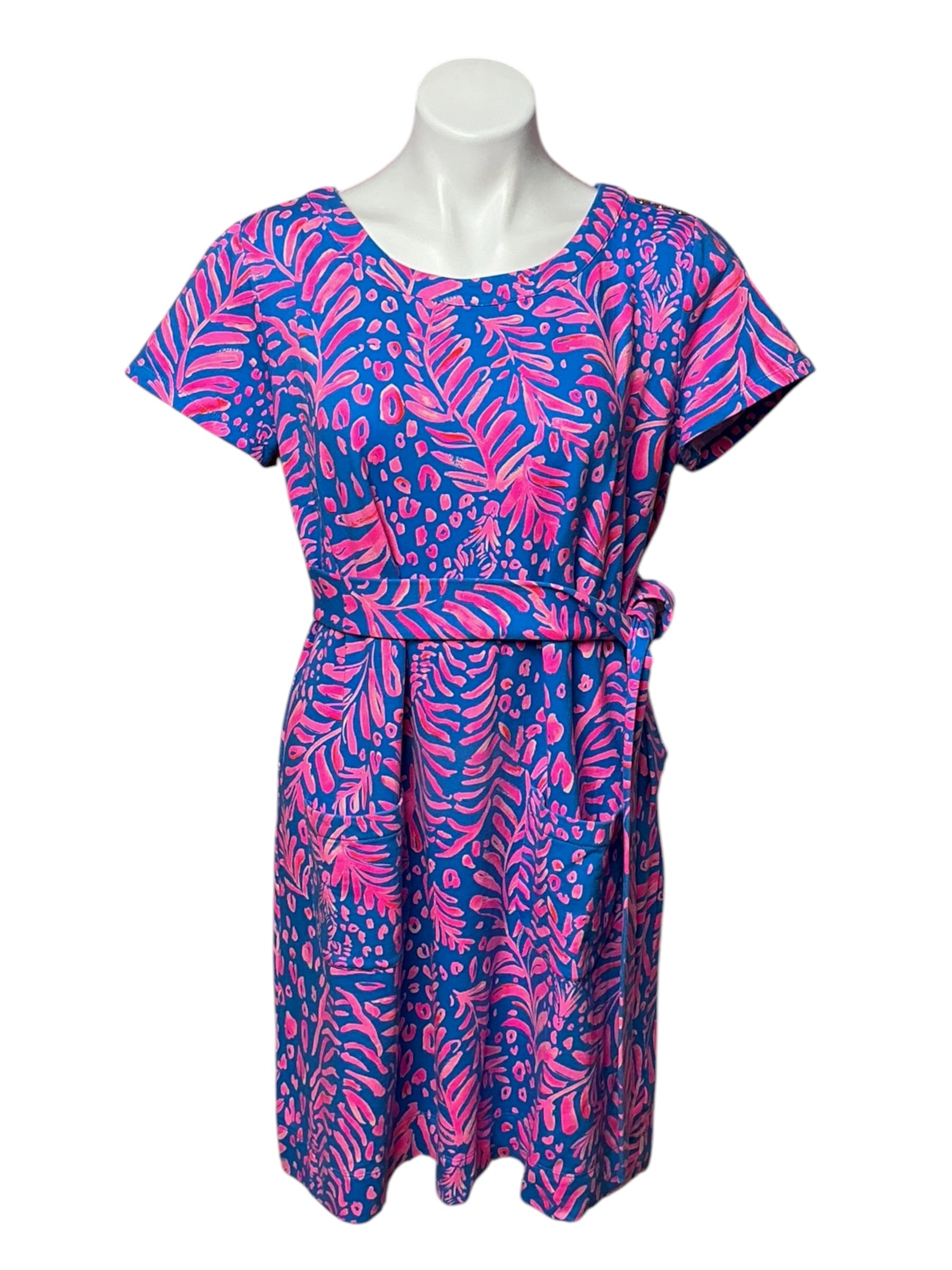 Lilly Pulitzer Glenn French Terry Shift Dress Pundy Blue La Zebra - Size XL