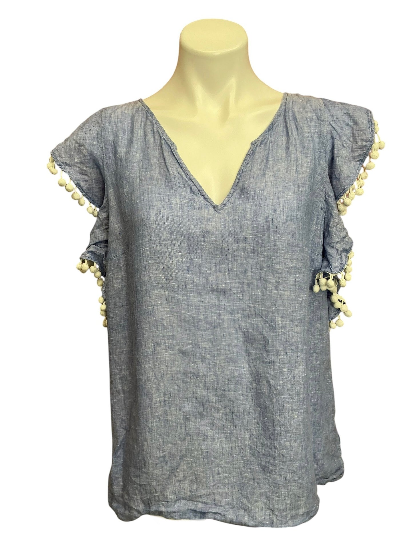 Lilly Pulitzer Astara Linen Top Beckon Blue - Size L