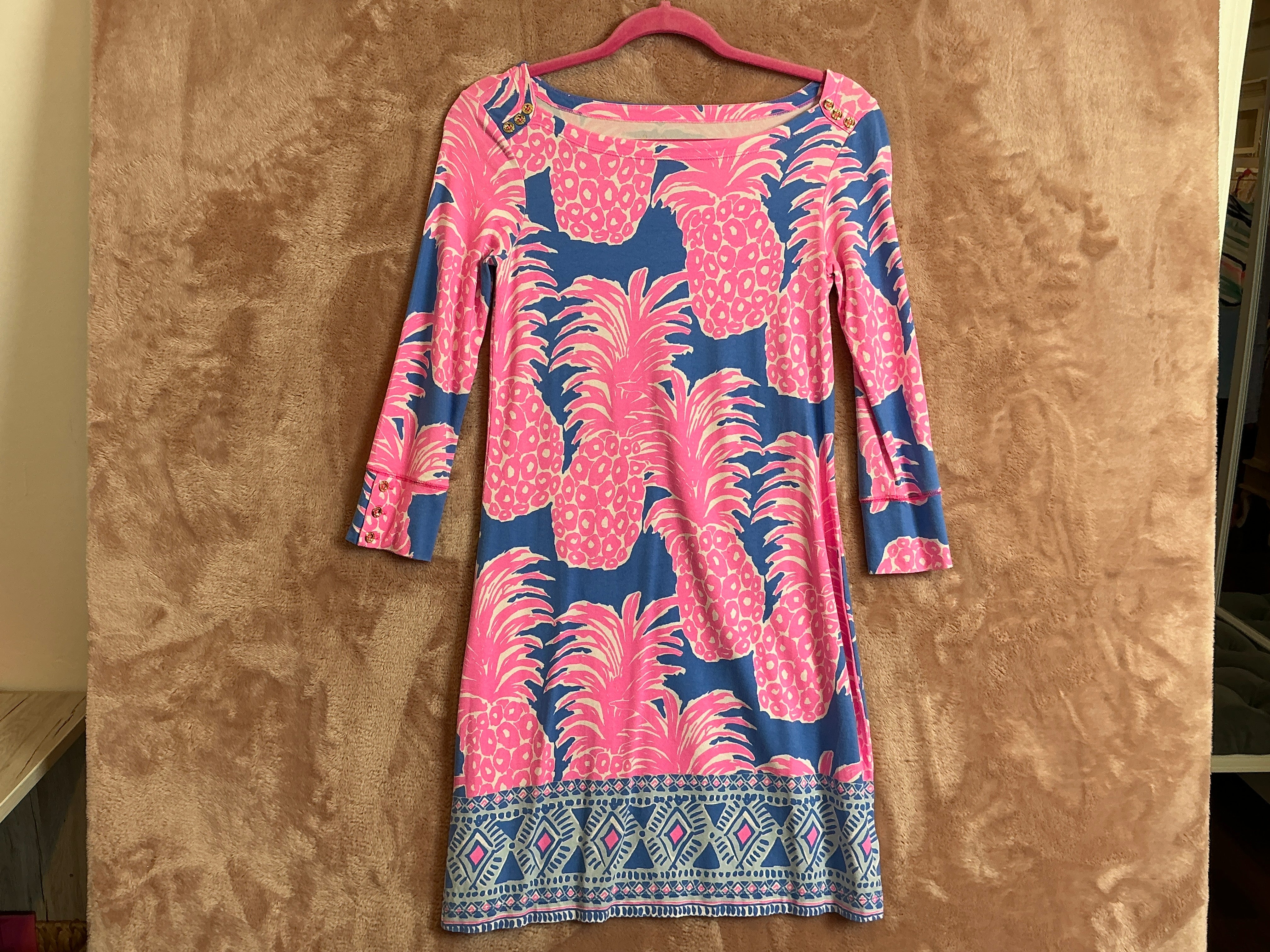Lilly Pulitzer Sophie Dress in the Blue Haven Pineapple print - Size XS