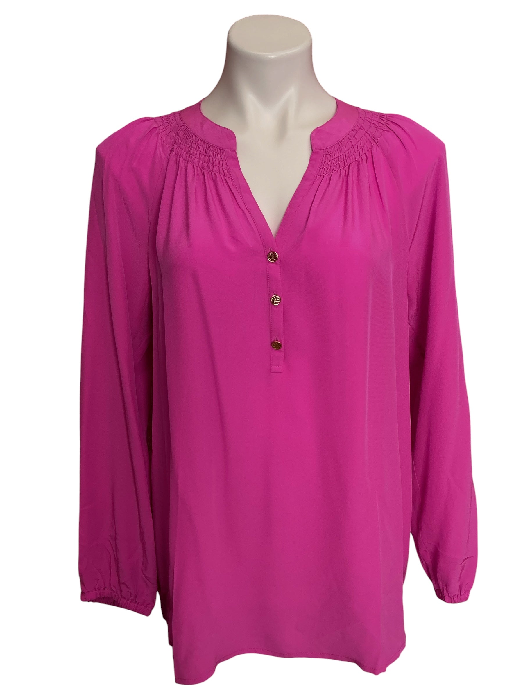 Lilly Pulitzer Elsa Silk Top Mandevilla Pink - Size M