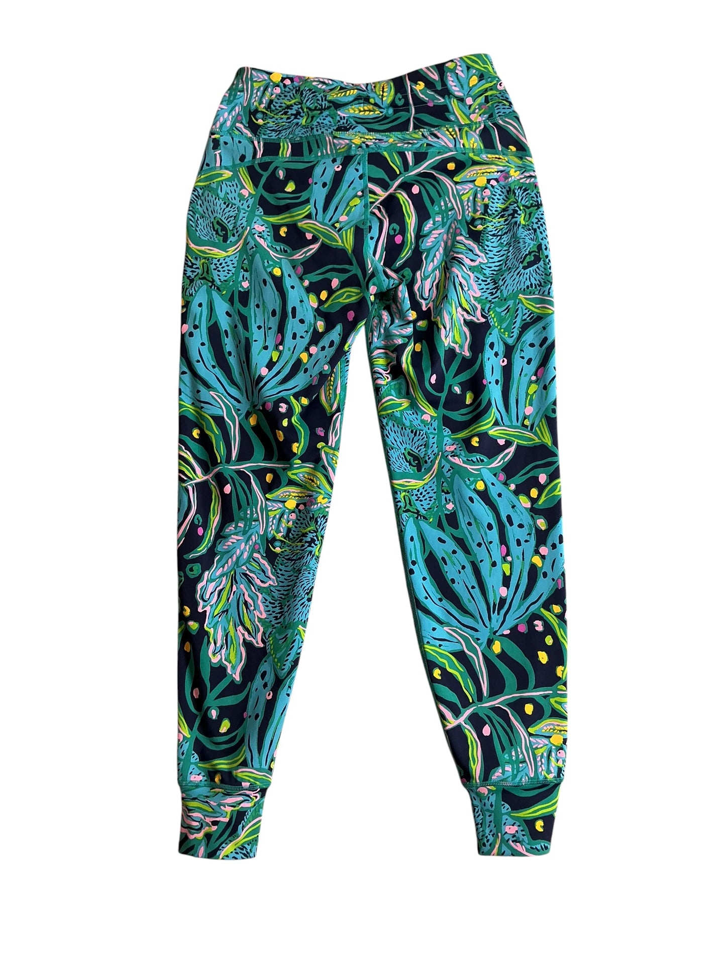 Lilly Pulitzer Island Mid Rise Jogger Low Tide Navy Catty Purrsonality - Size S
