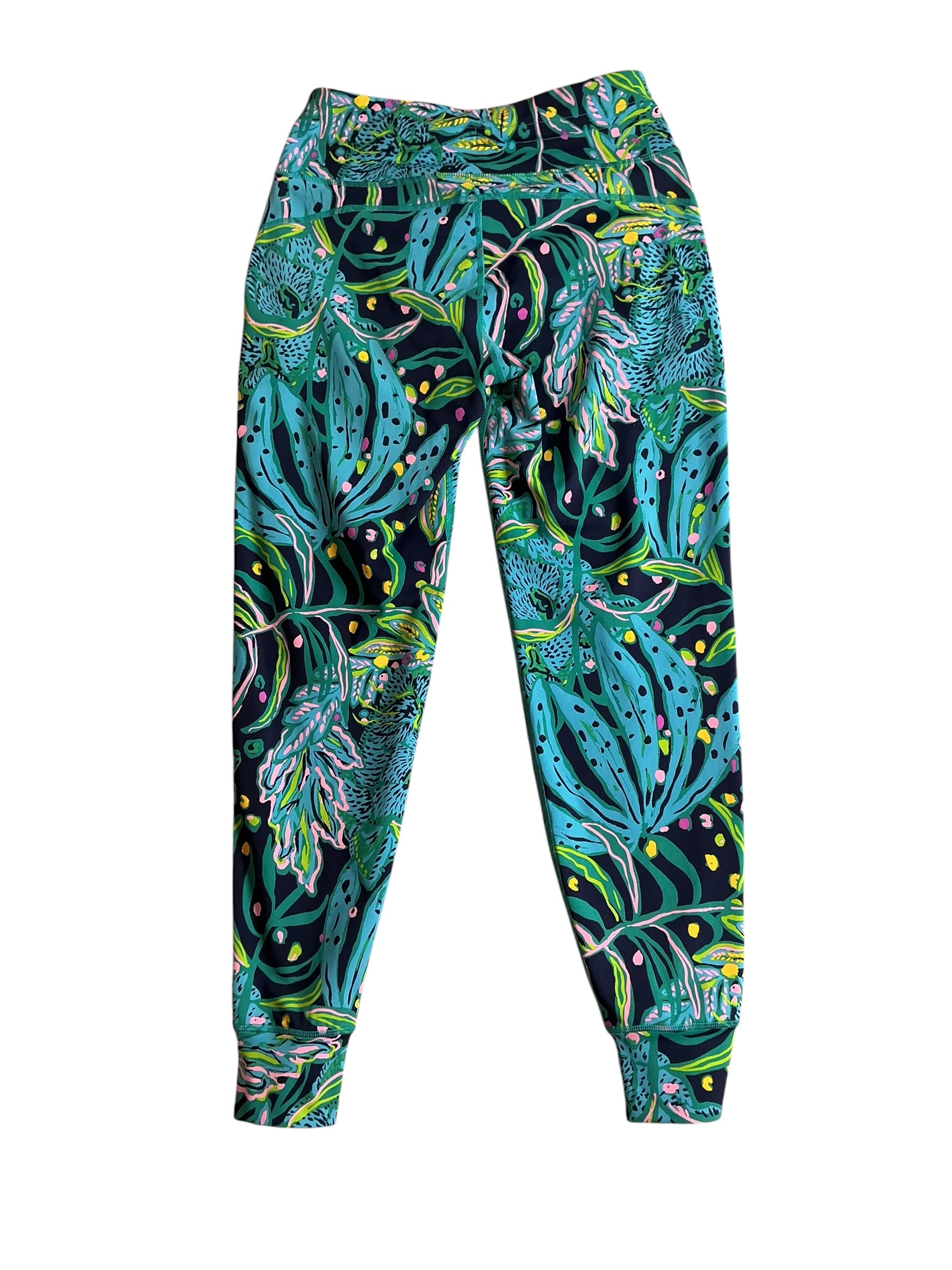 Lilly Pulitzer Island Mid Rise Jogger Low Tide Navy Catty Purrsonality - Size S