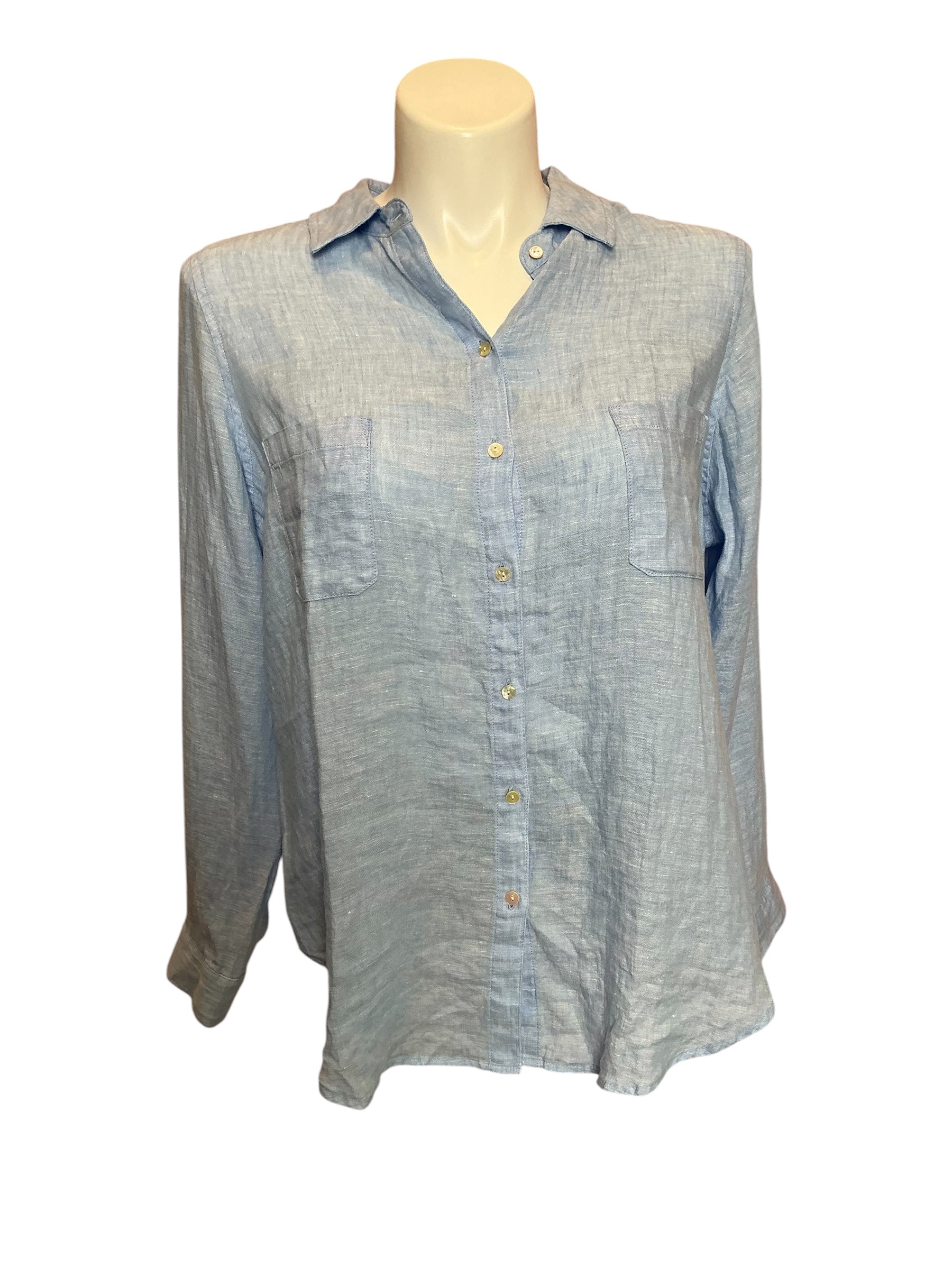 Lilly Pulitzer NWT Sea View Button Down Blue Peri X Resort White - Size XXL