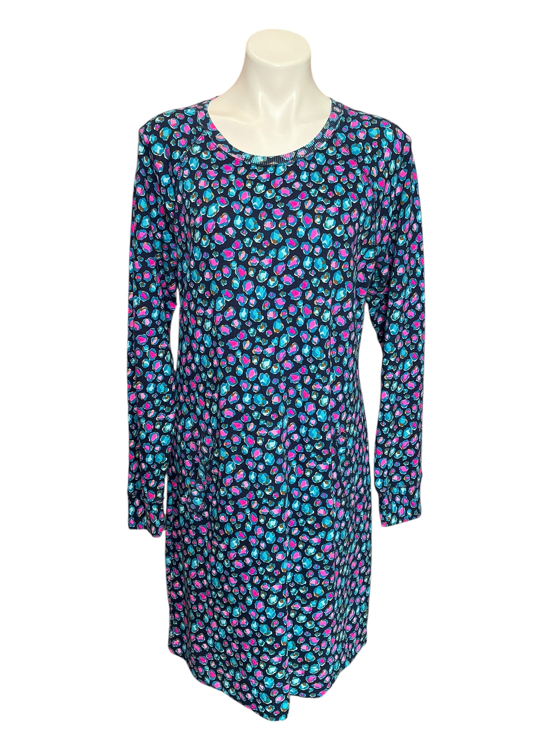 Lilly Pulitzer Beach Comber Long Sleeve Dress Seabreeze Blue Low Tide Navy Spotted In The Wild - Size L