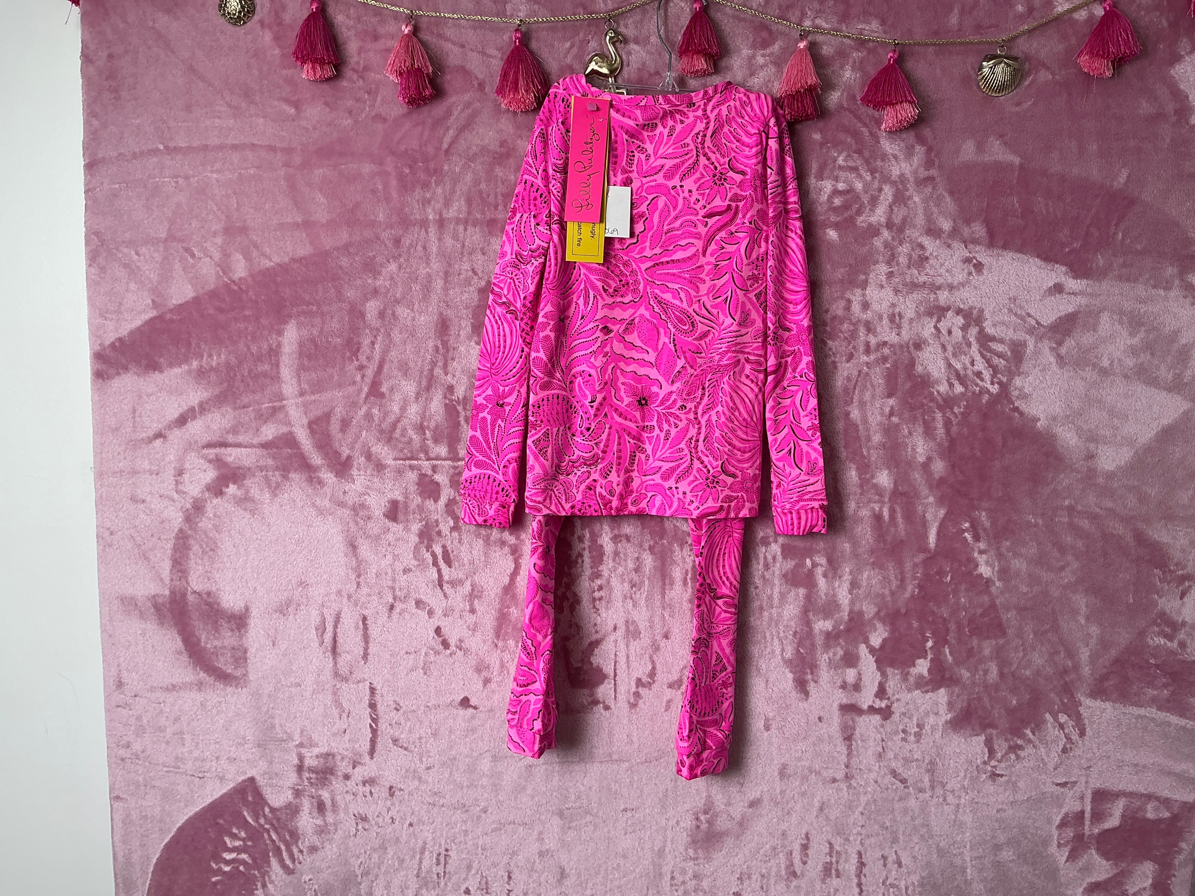 Lilly Pulitzer Kids Pajamas NWT - Sammy PJ Set - Cerise Pink - Pinkie Promises - Size 6