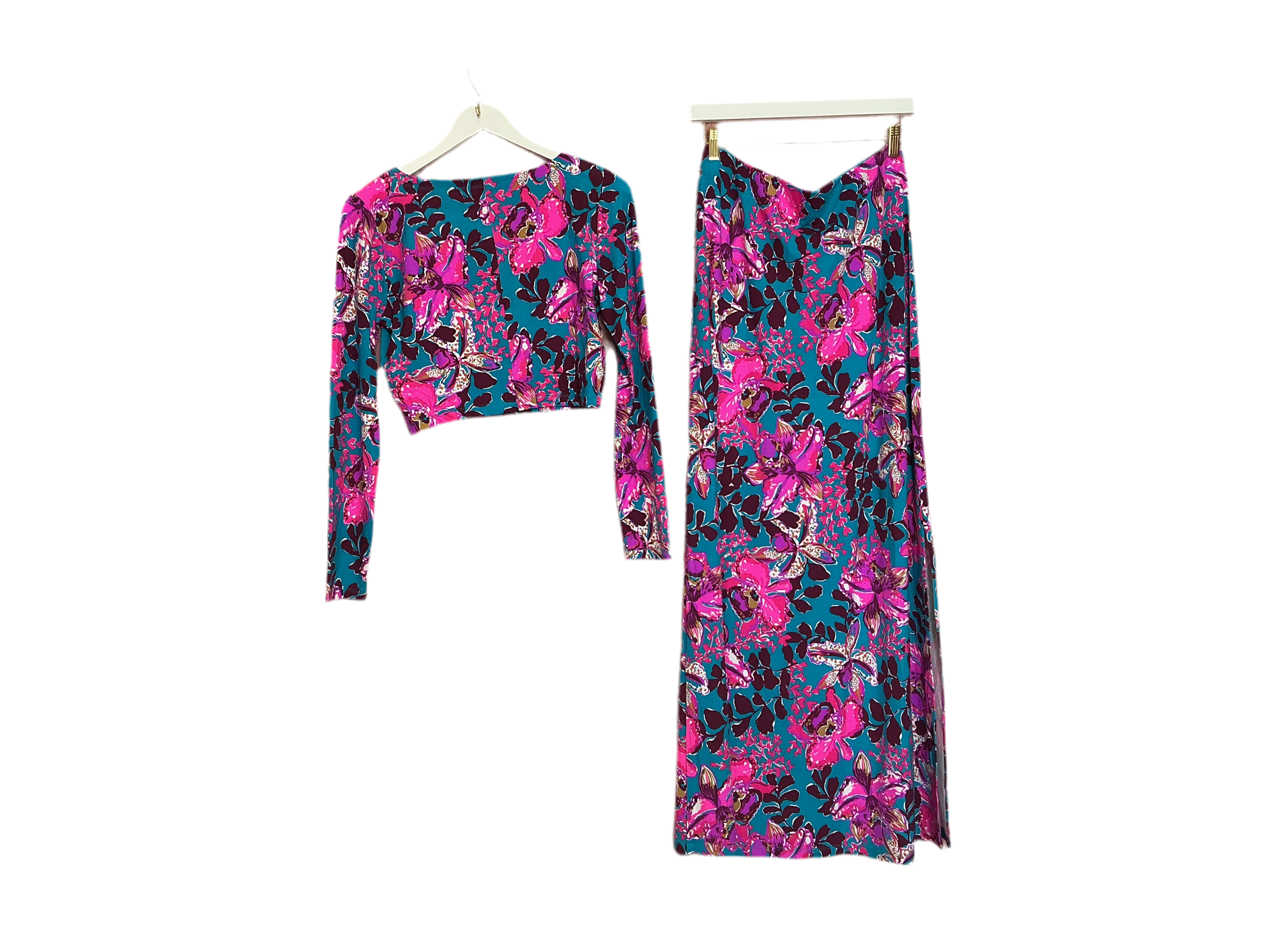 Lilly Pulitzer NWT Nessi Maxi Set Blue Rhapsody Orchid You Not - Size M