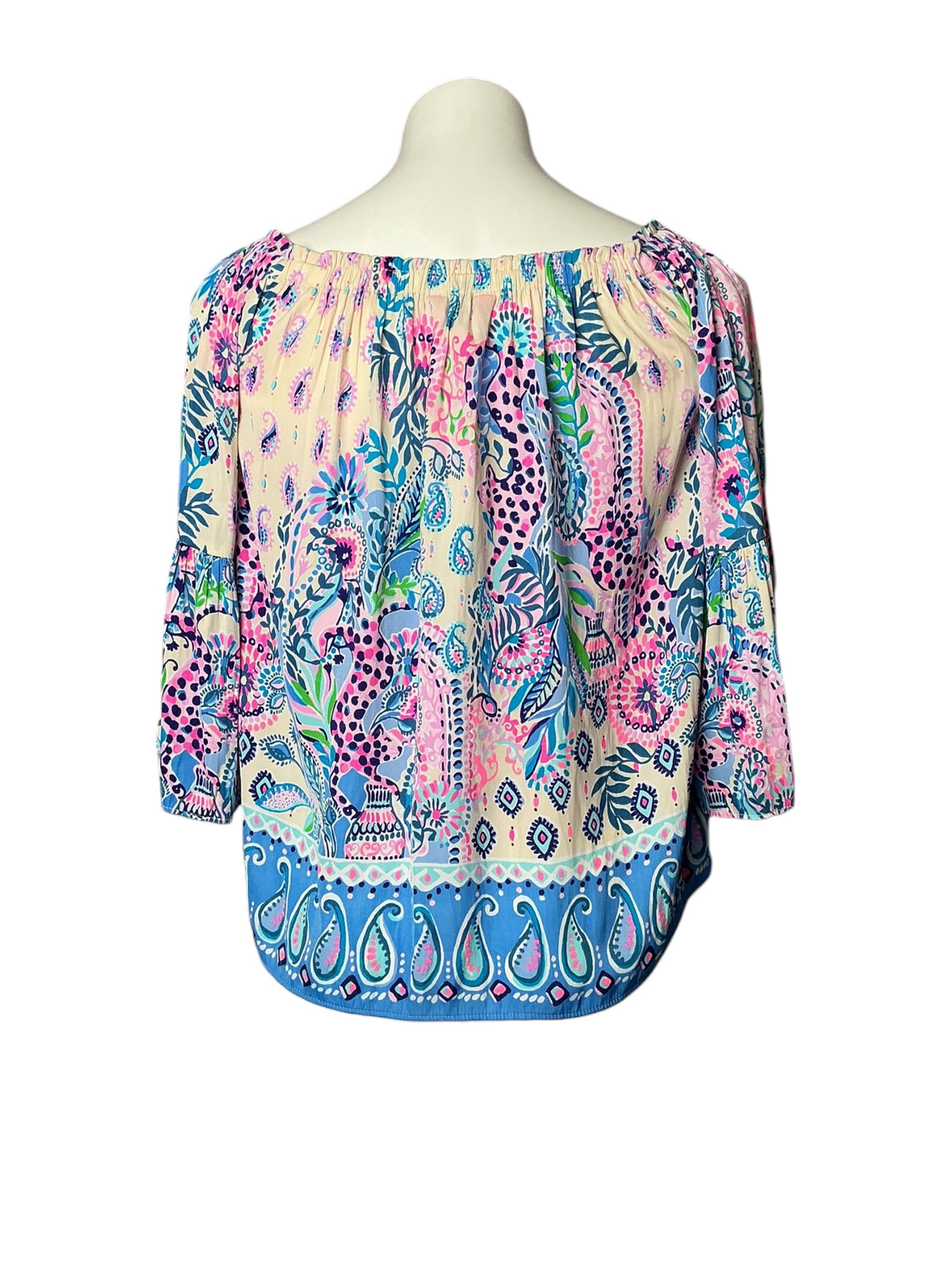 Lilly Pulitzer Nevie Off-The-Shoulder Top Macadamia Haute - Size S