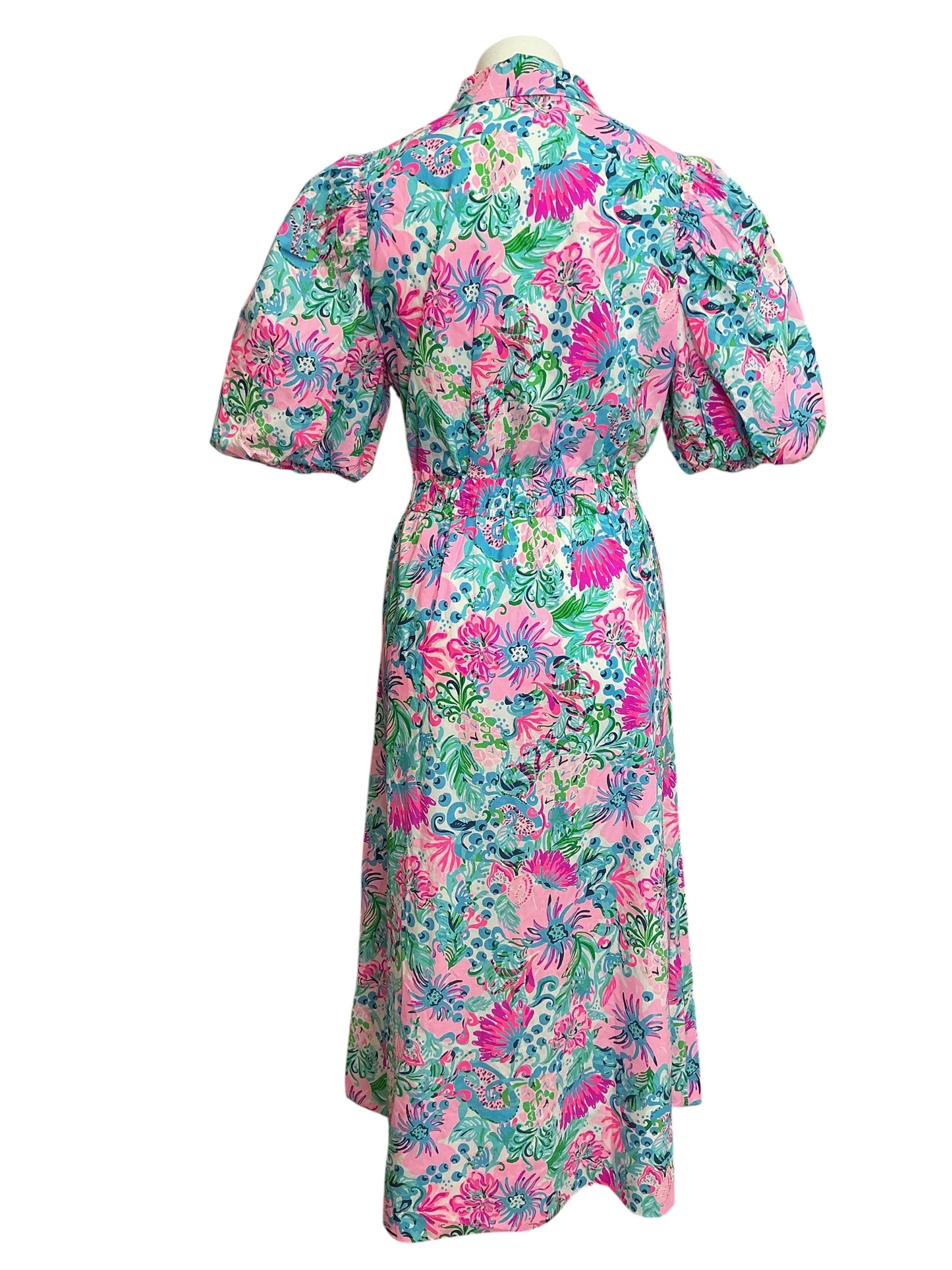 Lilly Pulitzer NWT Tassie Elbow Sleeve Cotton Dress Mandevilla Baby Paradise Petals - Size 14