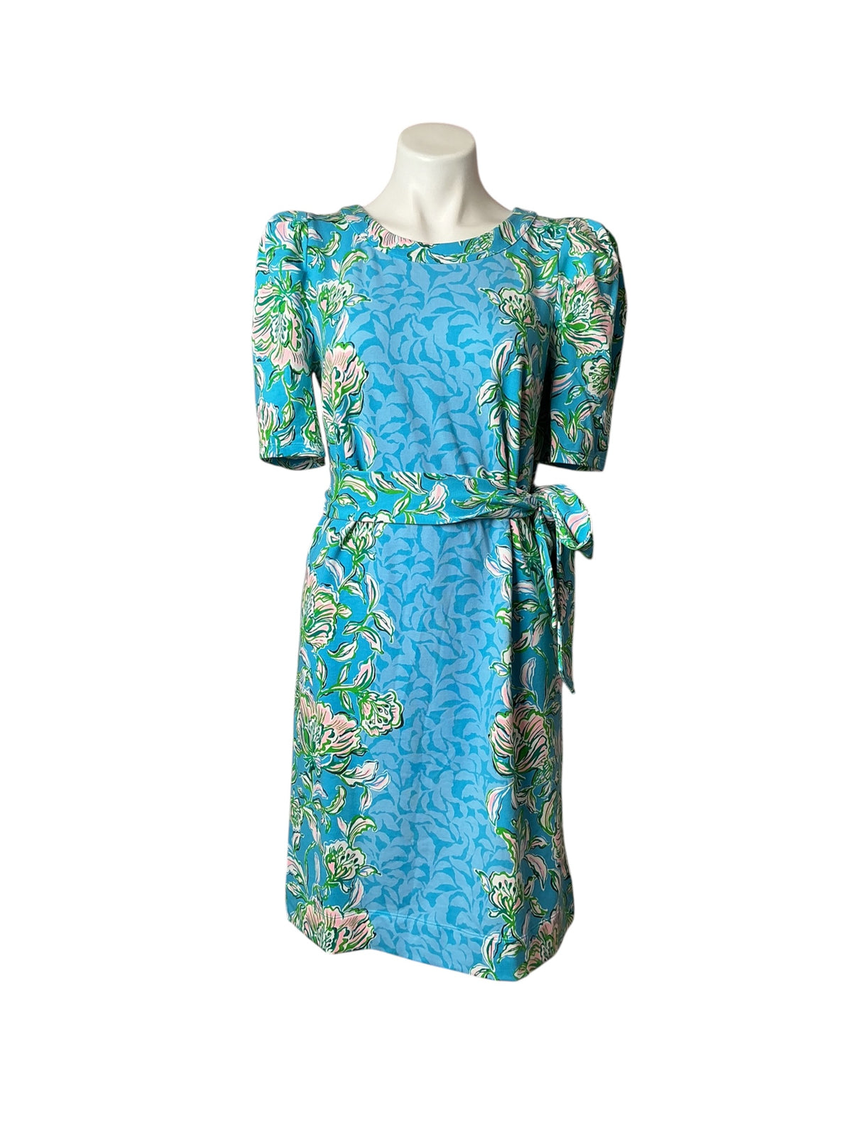 Lilly Pulitzer NWT Harriet Elbow Sleeve Dress Cumulus Blue Chick Magnet Engineered - Size M