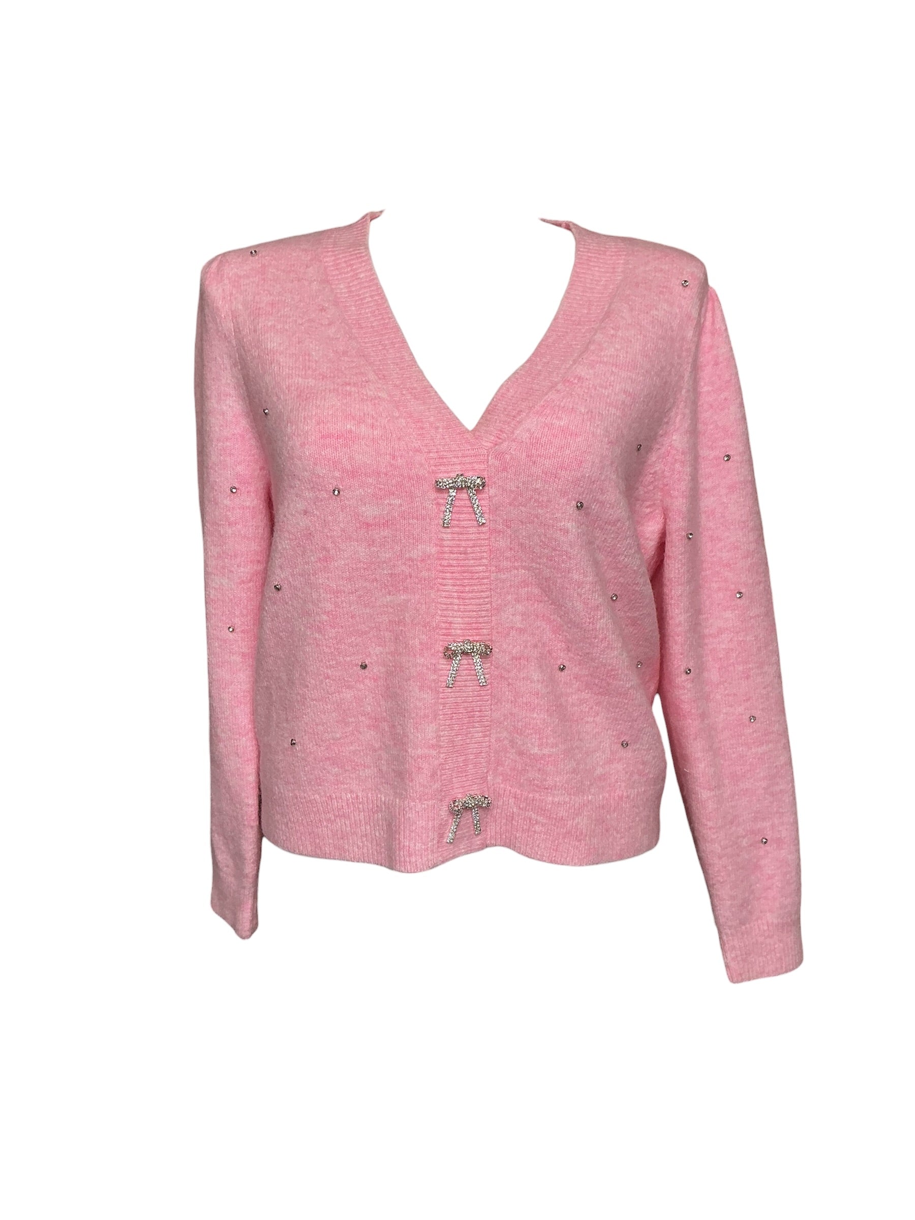 Lilly Pulitzer NWT Ellorie Sweater - Heathered Conch Shell Pink Paradise Rhinestones - Size XL