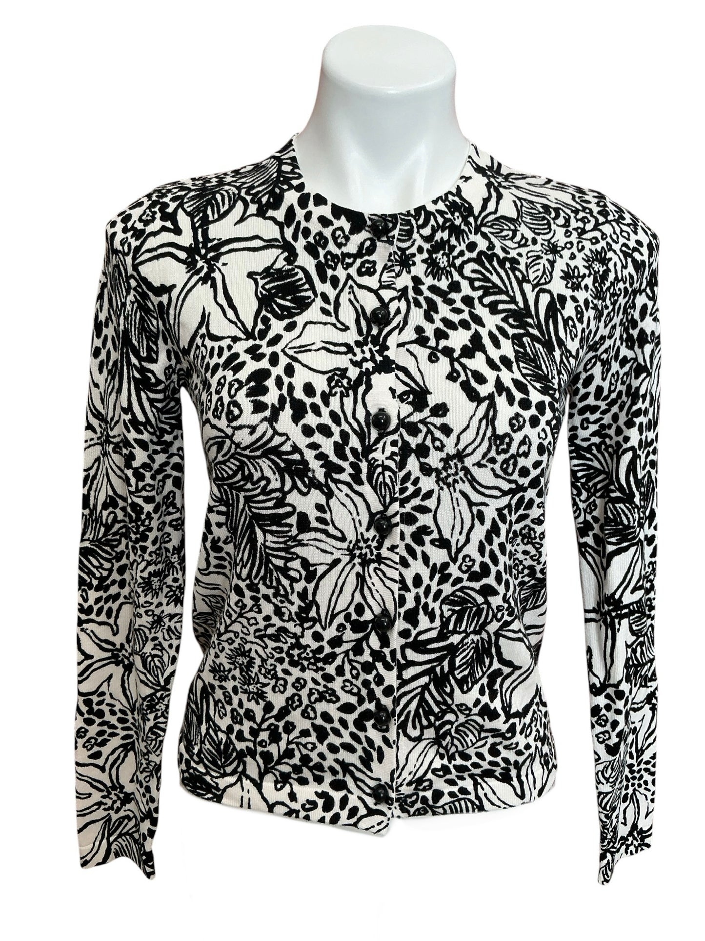 Lilly Pulitzer NWT Fairley Cardigan Onyx Lots To Spot - Size XS