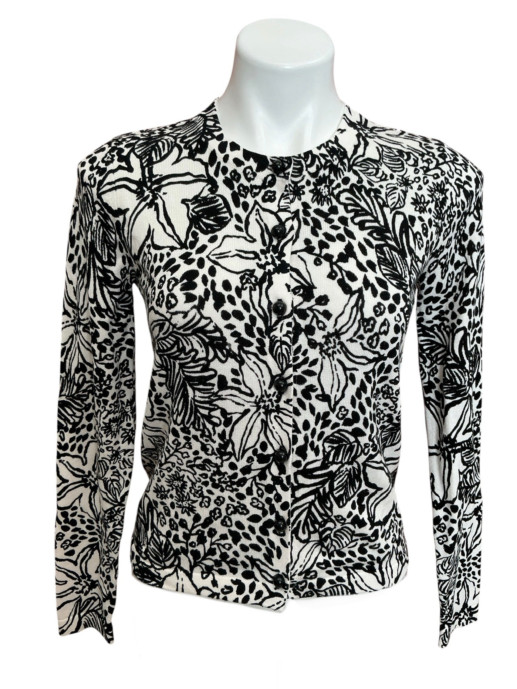 Lilly Pulitzer NWT Fairley Cardigan Onyx Lots To Spot - Size XS
