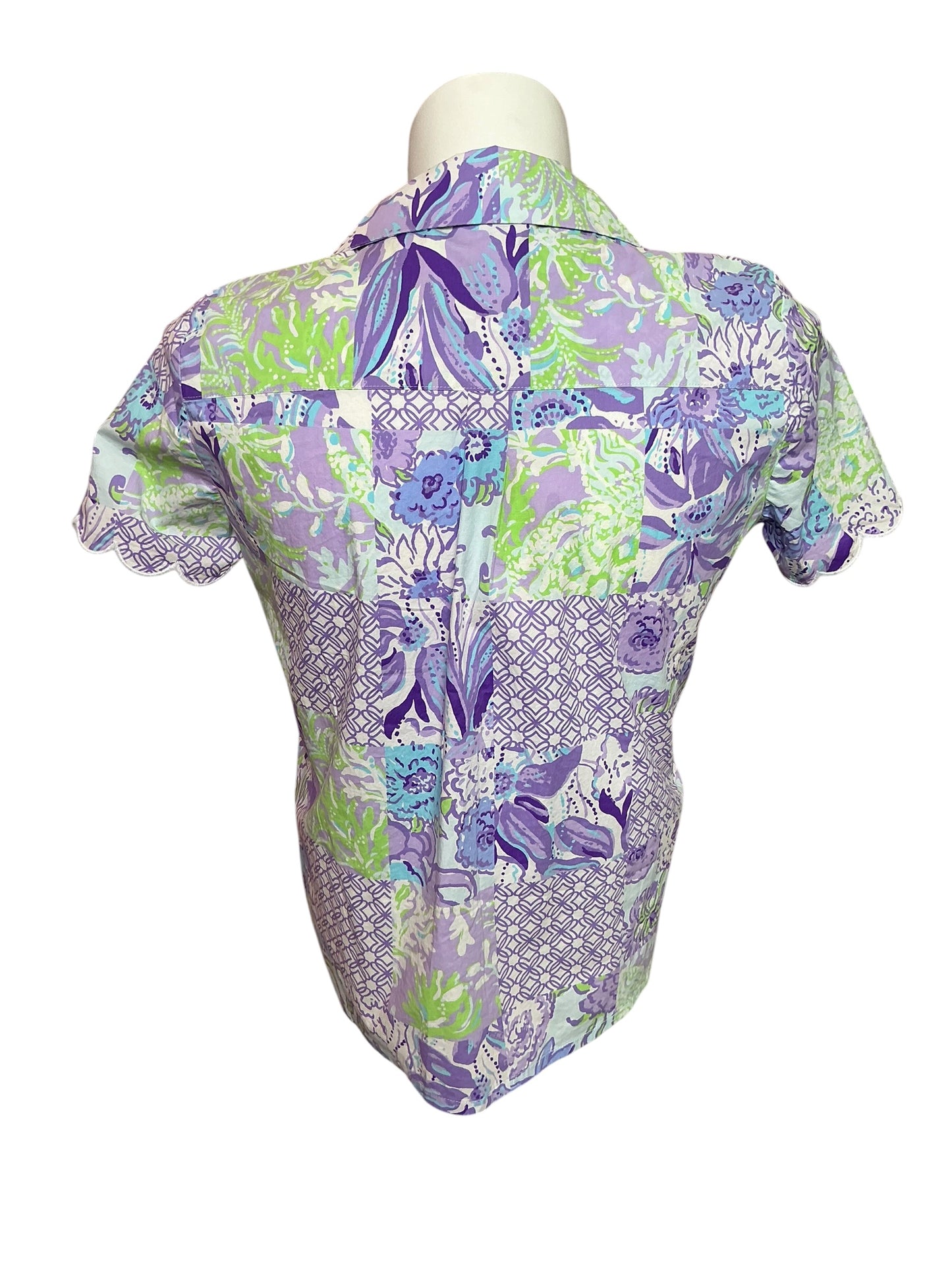 Lilly Pulitzer NWT Marlita PJ Top Multi Juicy Story Patch - Size S