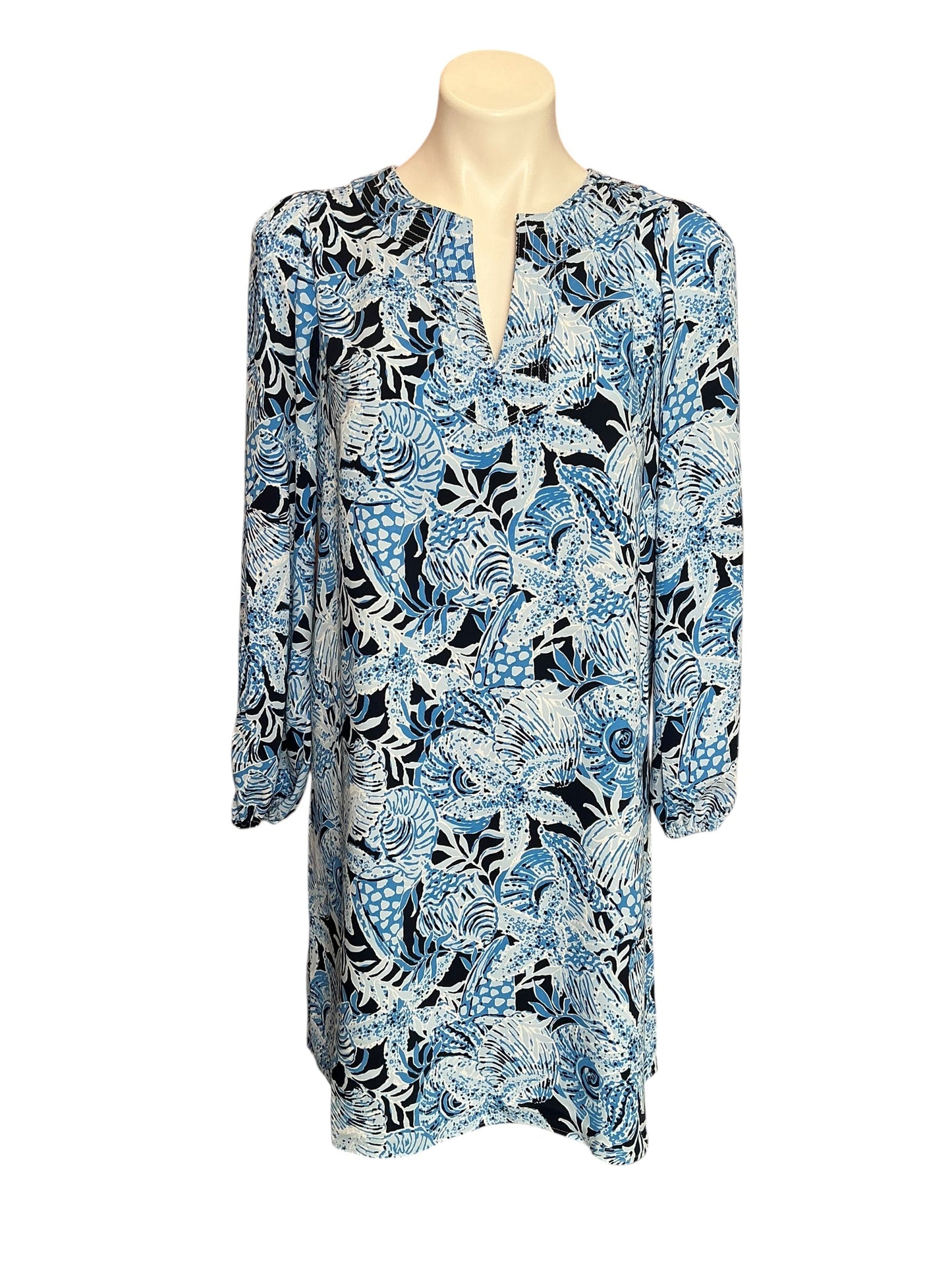 Lilly Pulitzer Olivine A-Line Dress Bonaire Blue Coastal Constellation - Size 6