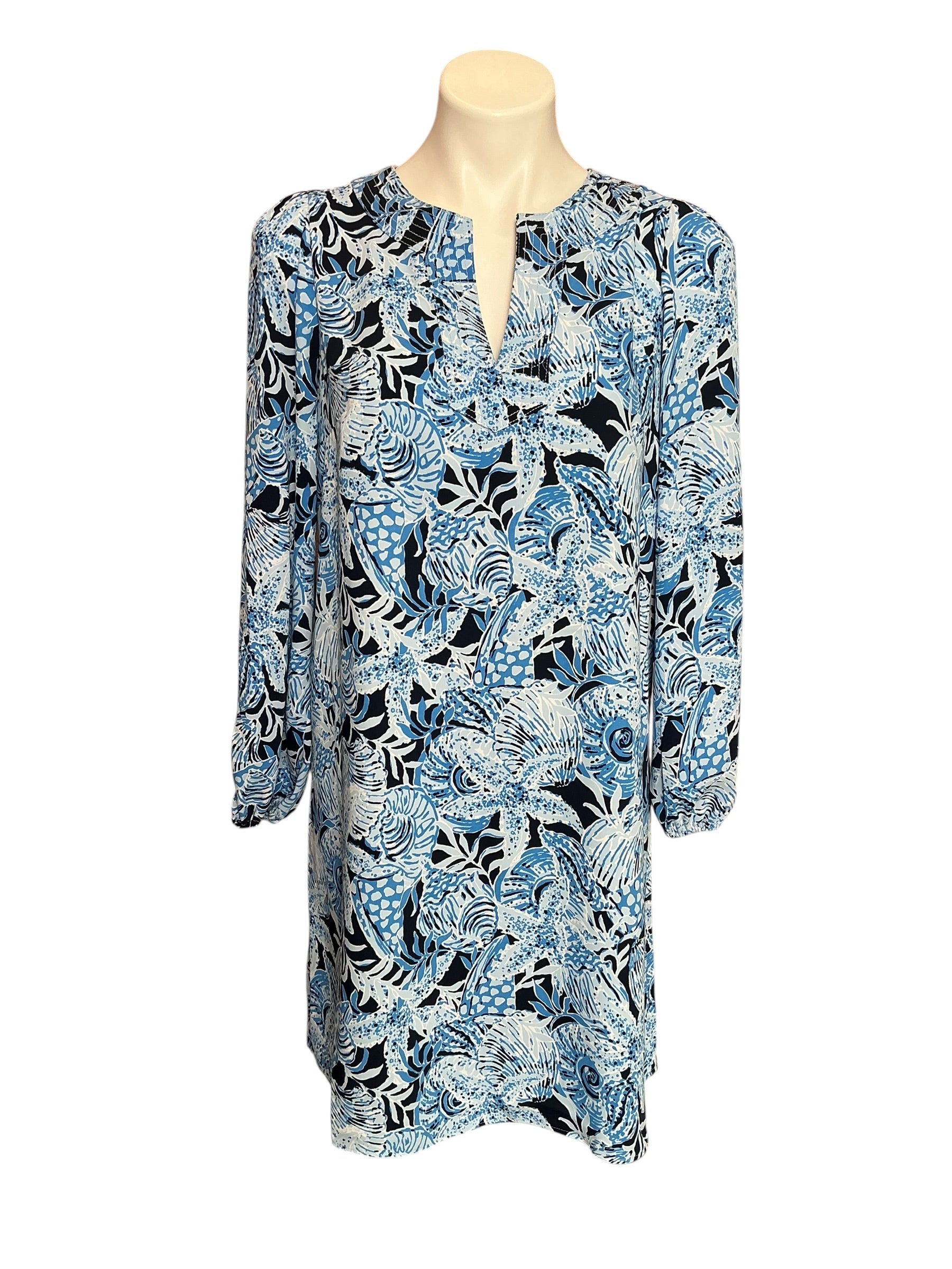 Lilly Pulitzer Olivine A-Line Dress Bonaire Blue Coastal Constellation - Size 6
