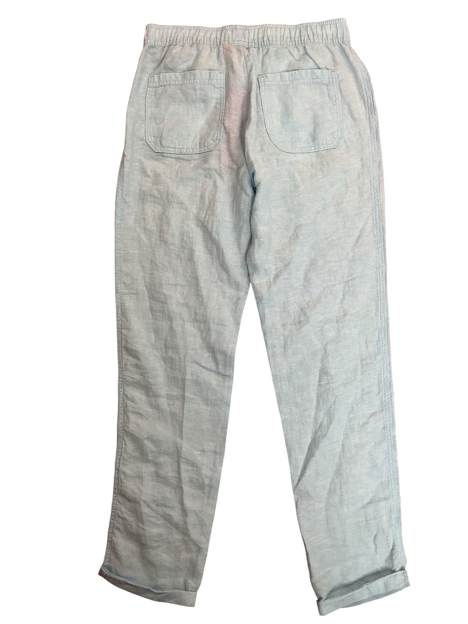 Lilly Pulitzer NWT Taron Linen Pants Celestial Blue X Resort White - Size S