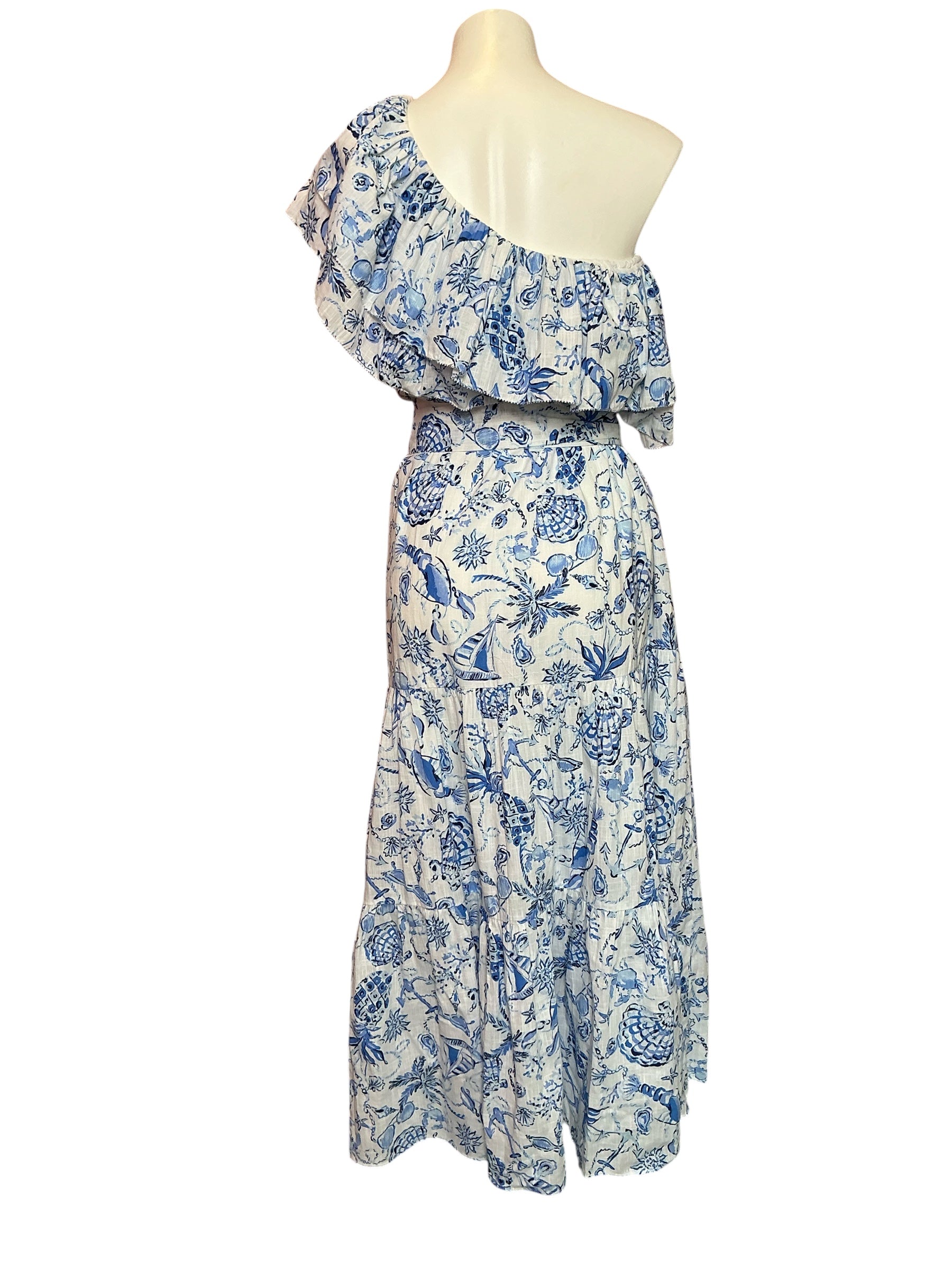 Lilly Pulitzer NWT Mayella Midi Dress Resort White Barefoot Beachcombers - Size XL