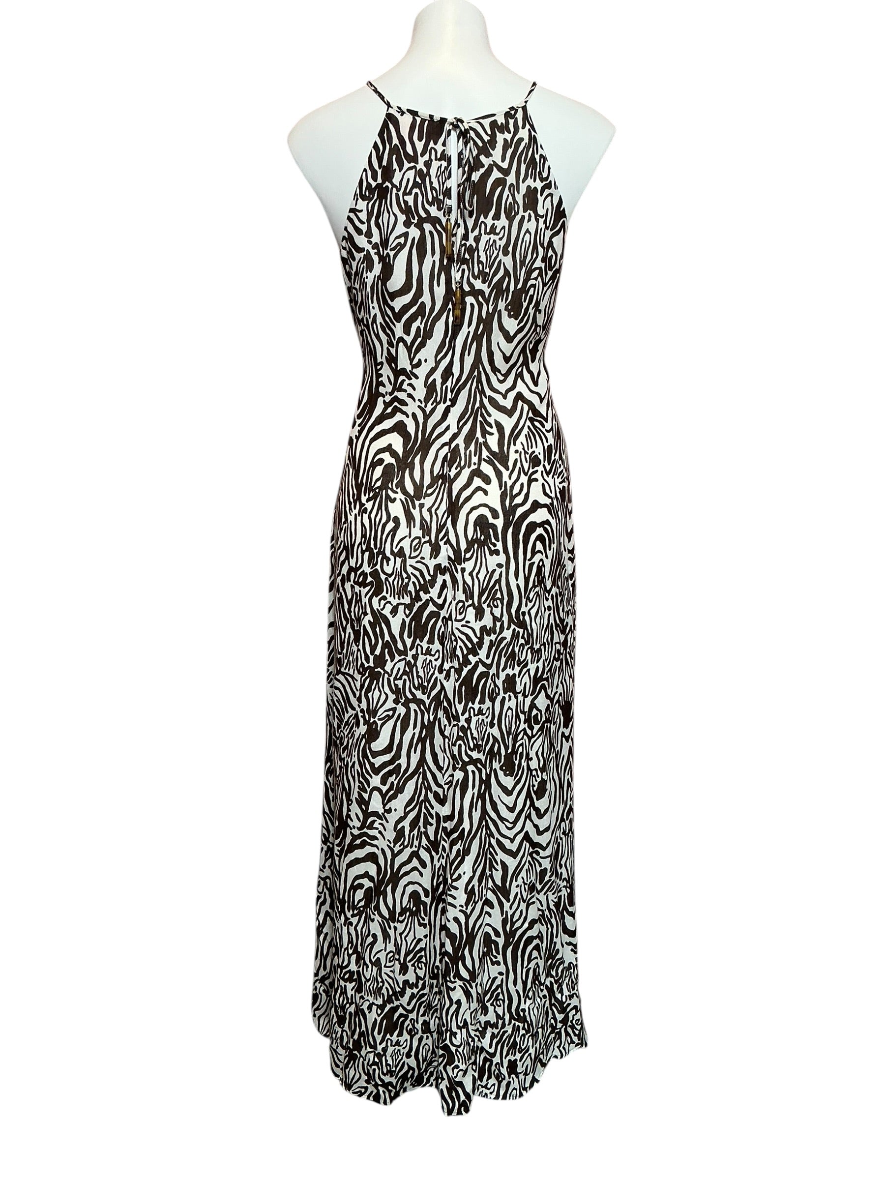 Lilly Pulitzer Angel Halter Maxi Dress In Zebra Cameo Full Entourage - Size L