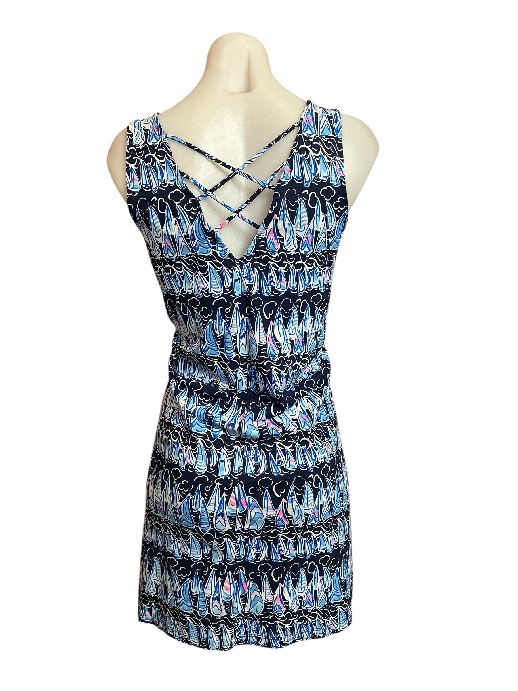 Kristen Swing Dress Low Tide Navy Sails & Stripes - Size XS