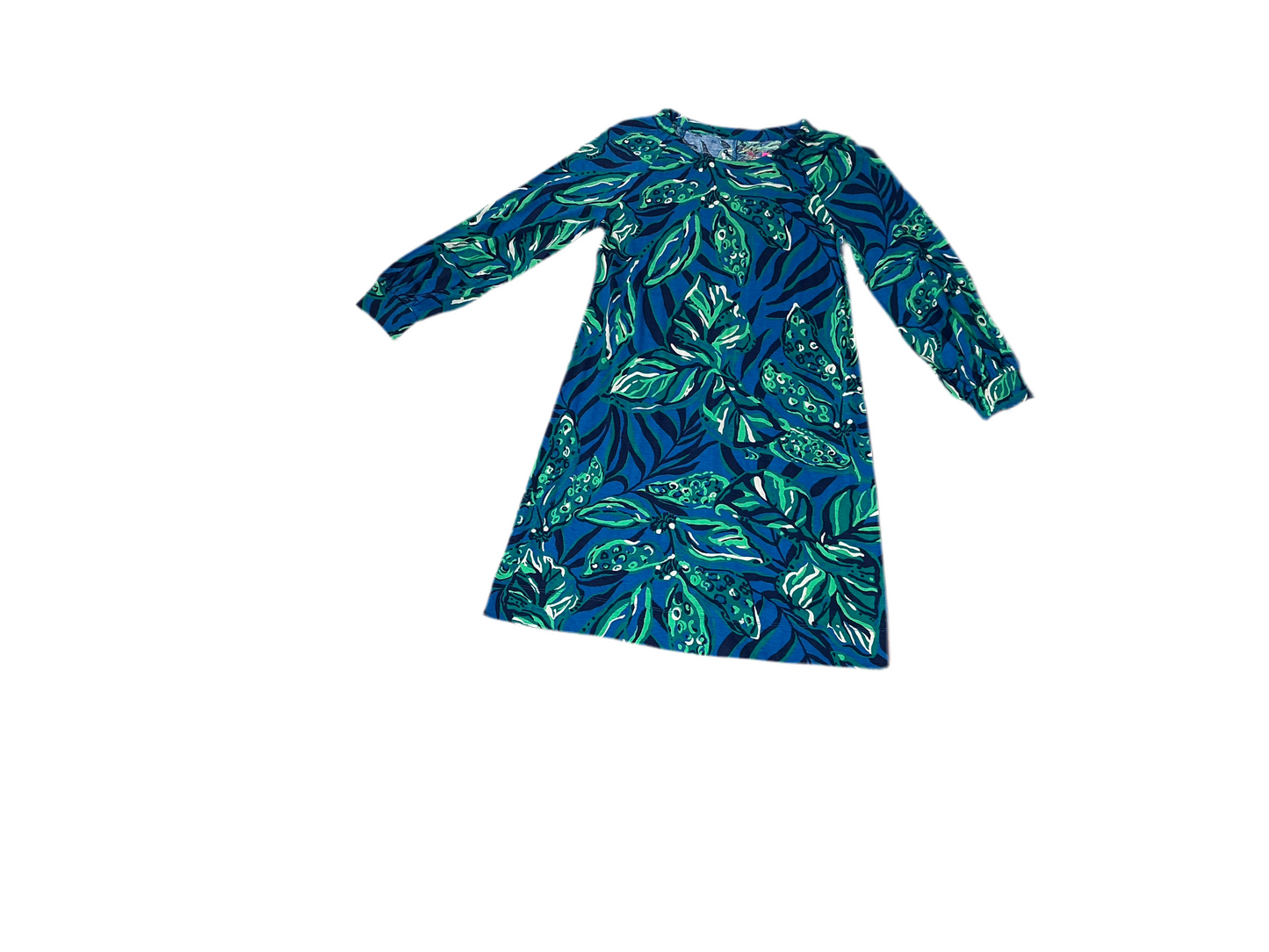 Lilly Pulitzer Elianna 3/4 Sleeve Dress - Indigo Breeze Shady Gators - Size xxs